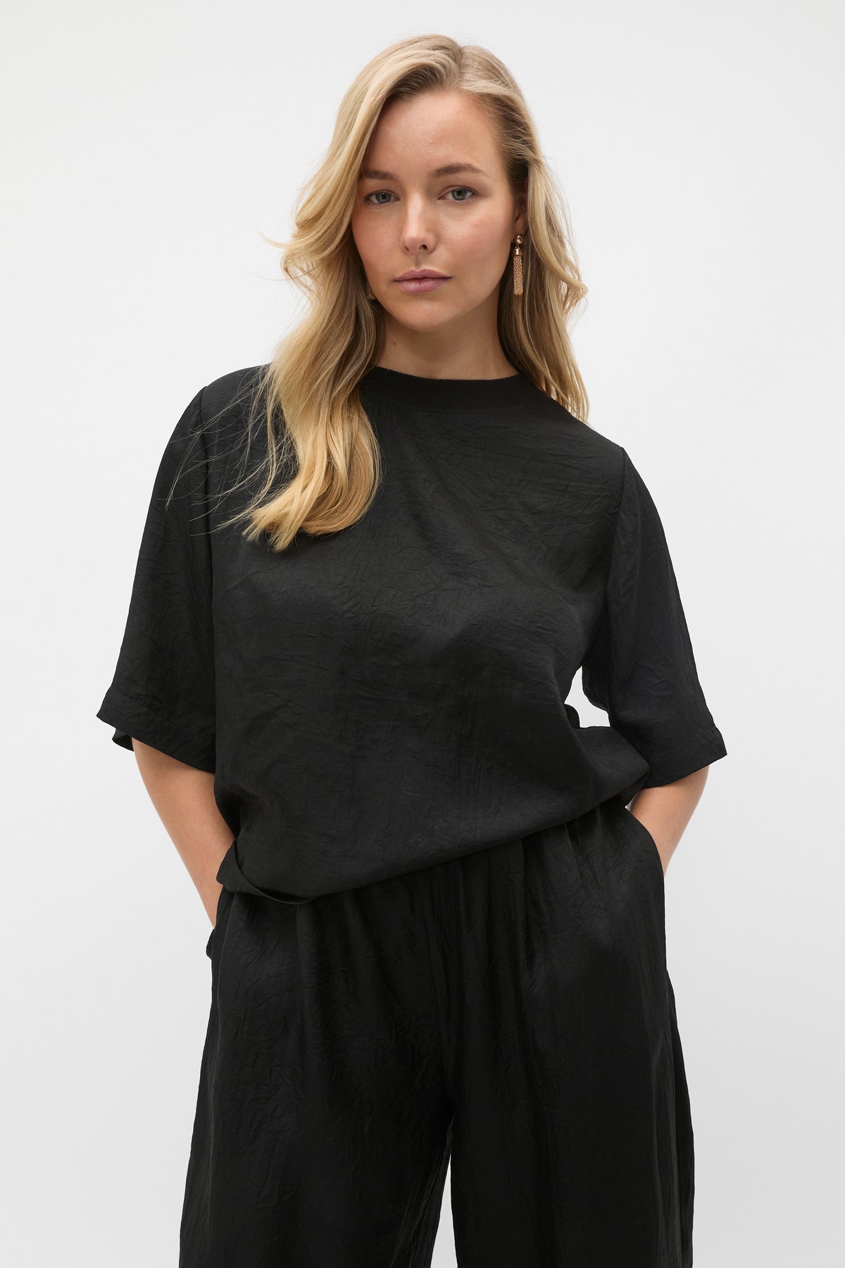 Textured Satin Tee