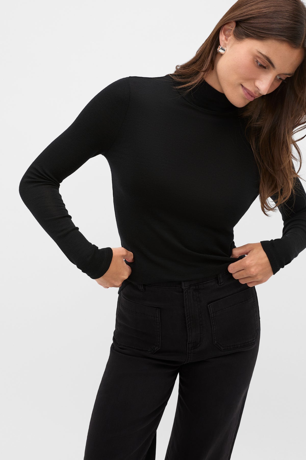 Australian Merino Mock Neck Top