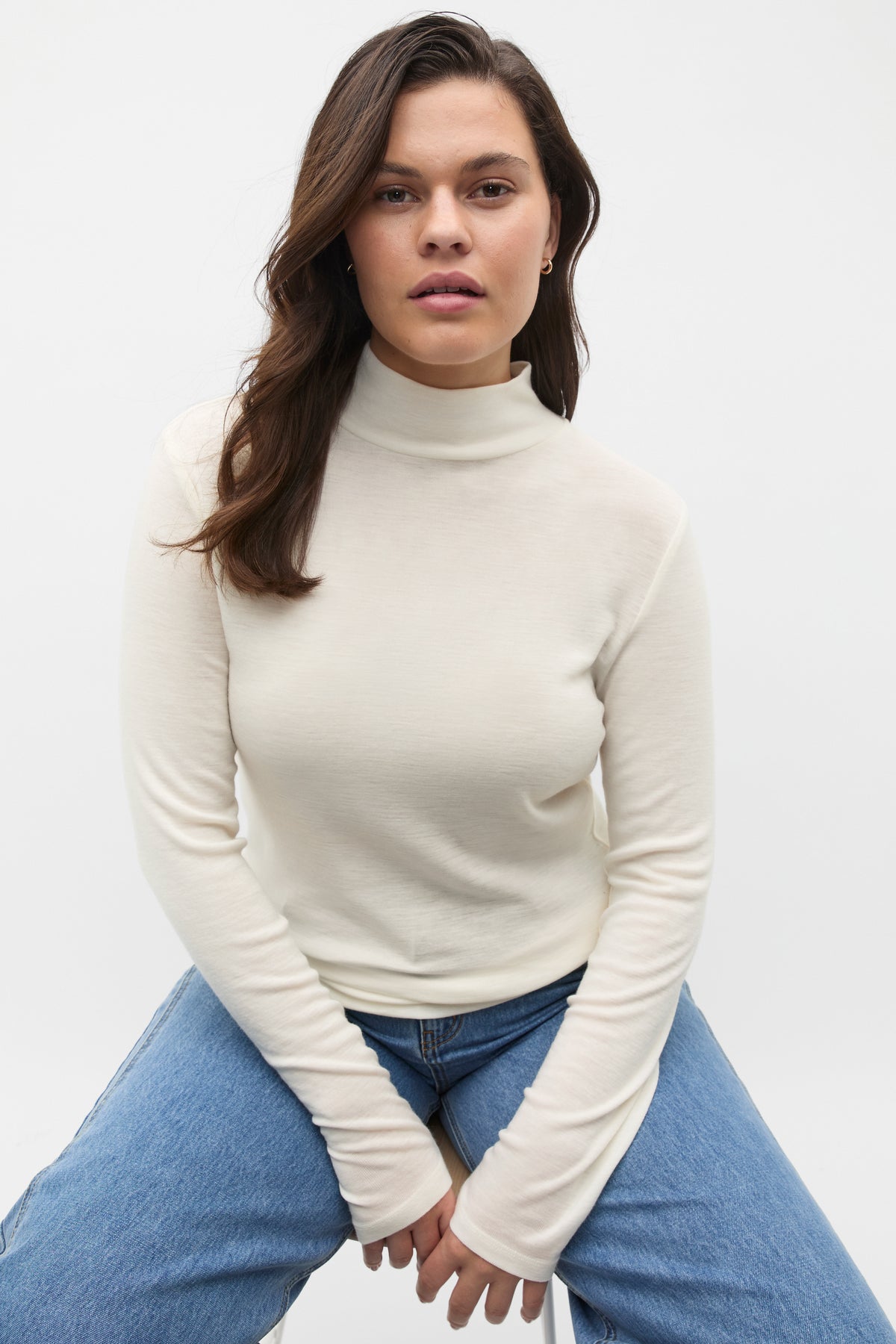 Australian Merino Mock Neck Top