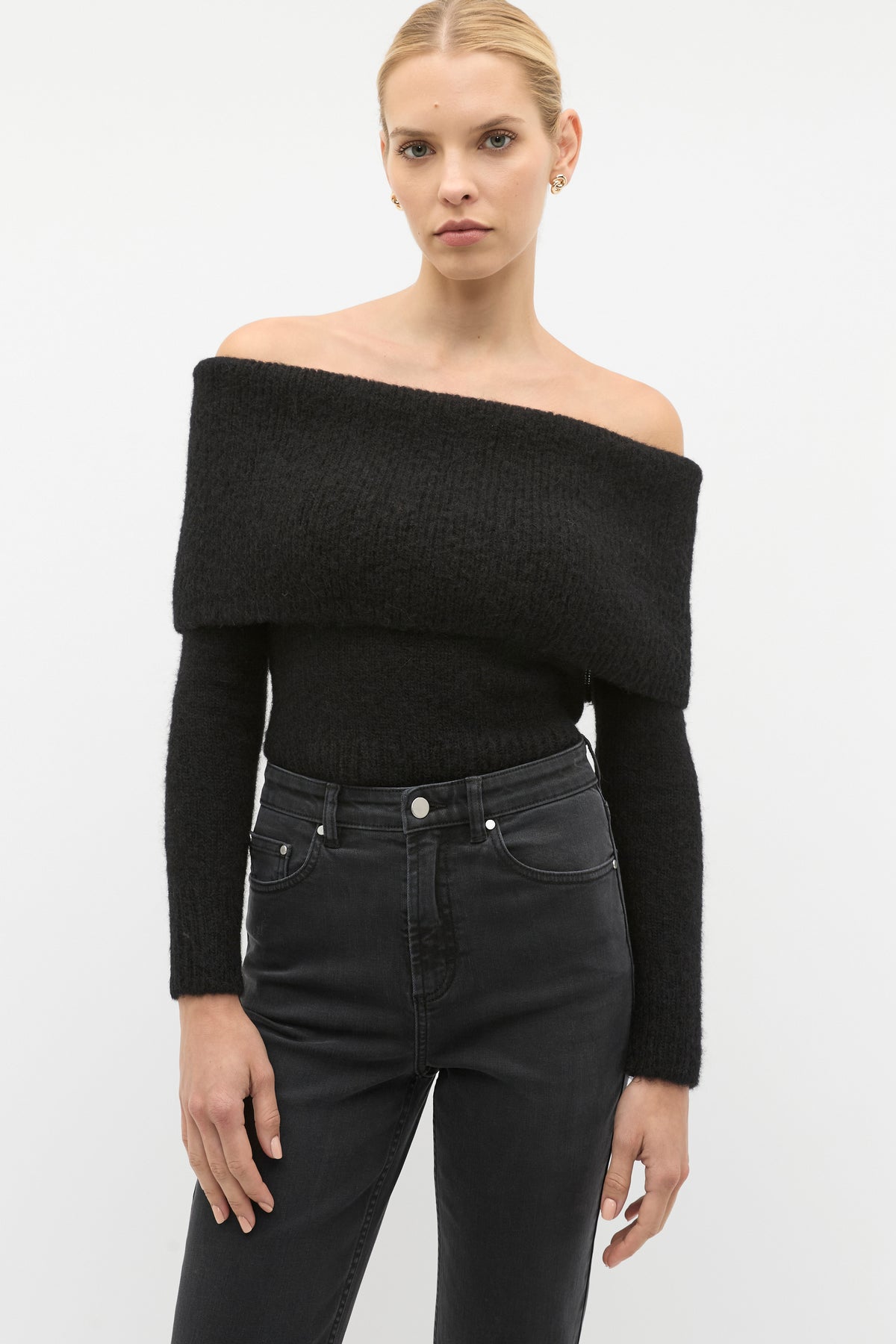 Rib Off Shoulder Knit