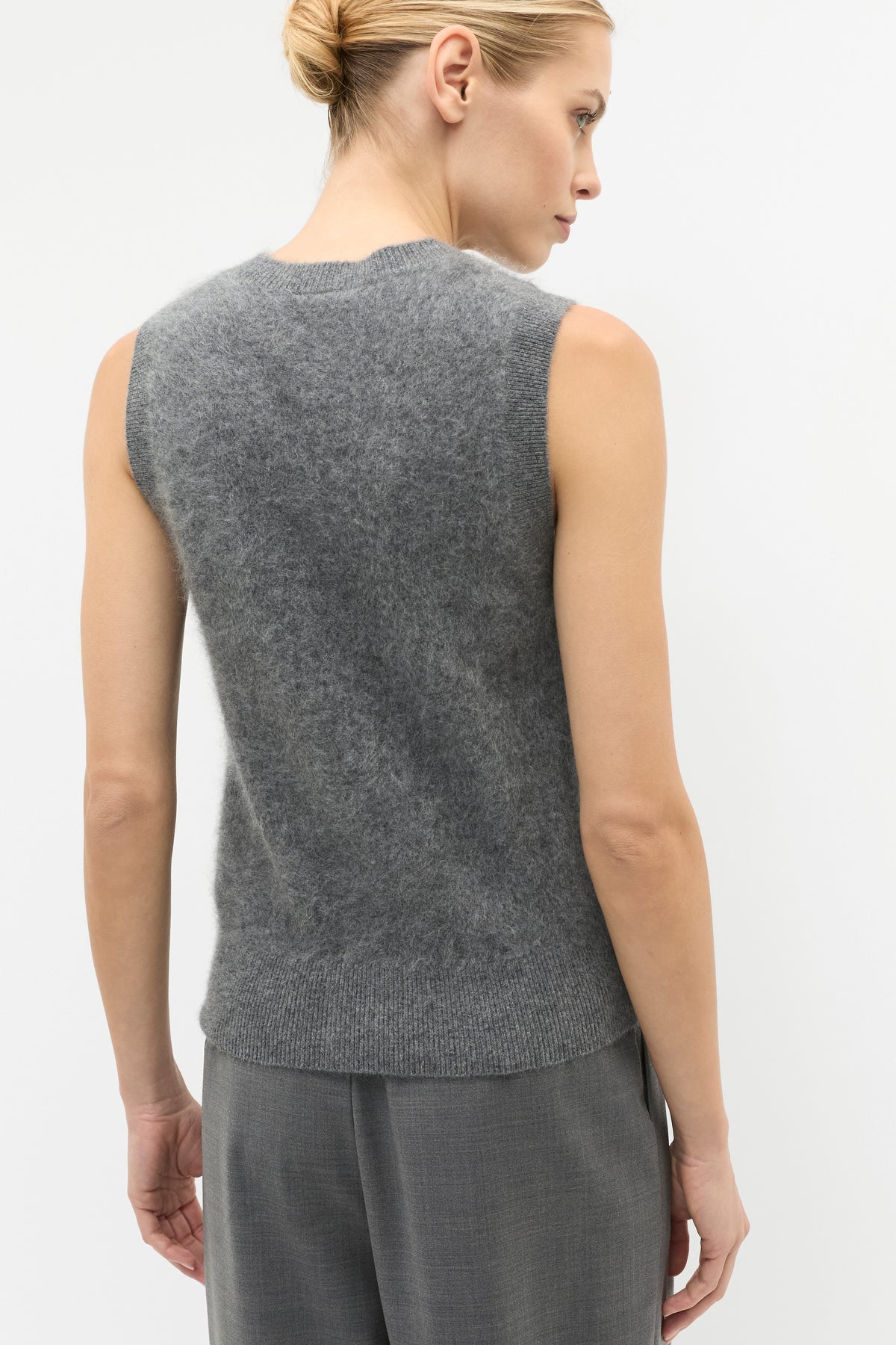 Brushed Cashmere Button Vest