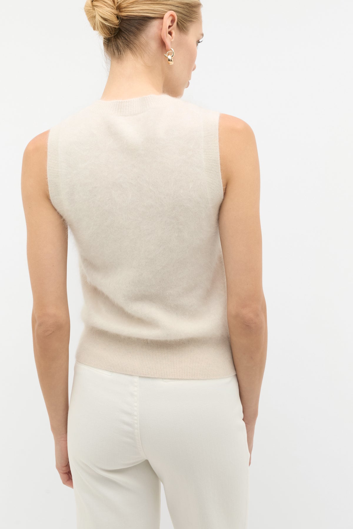 Brushed Cashmere Button Vest