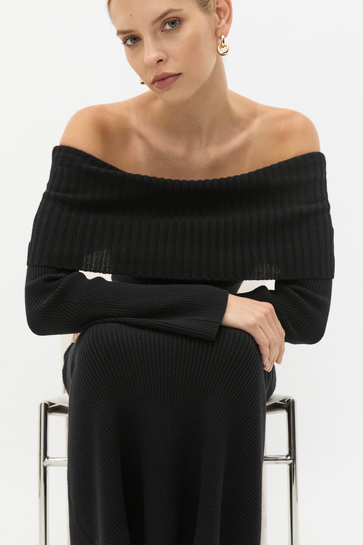 Off Shoulder Knit Dress