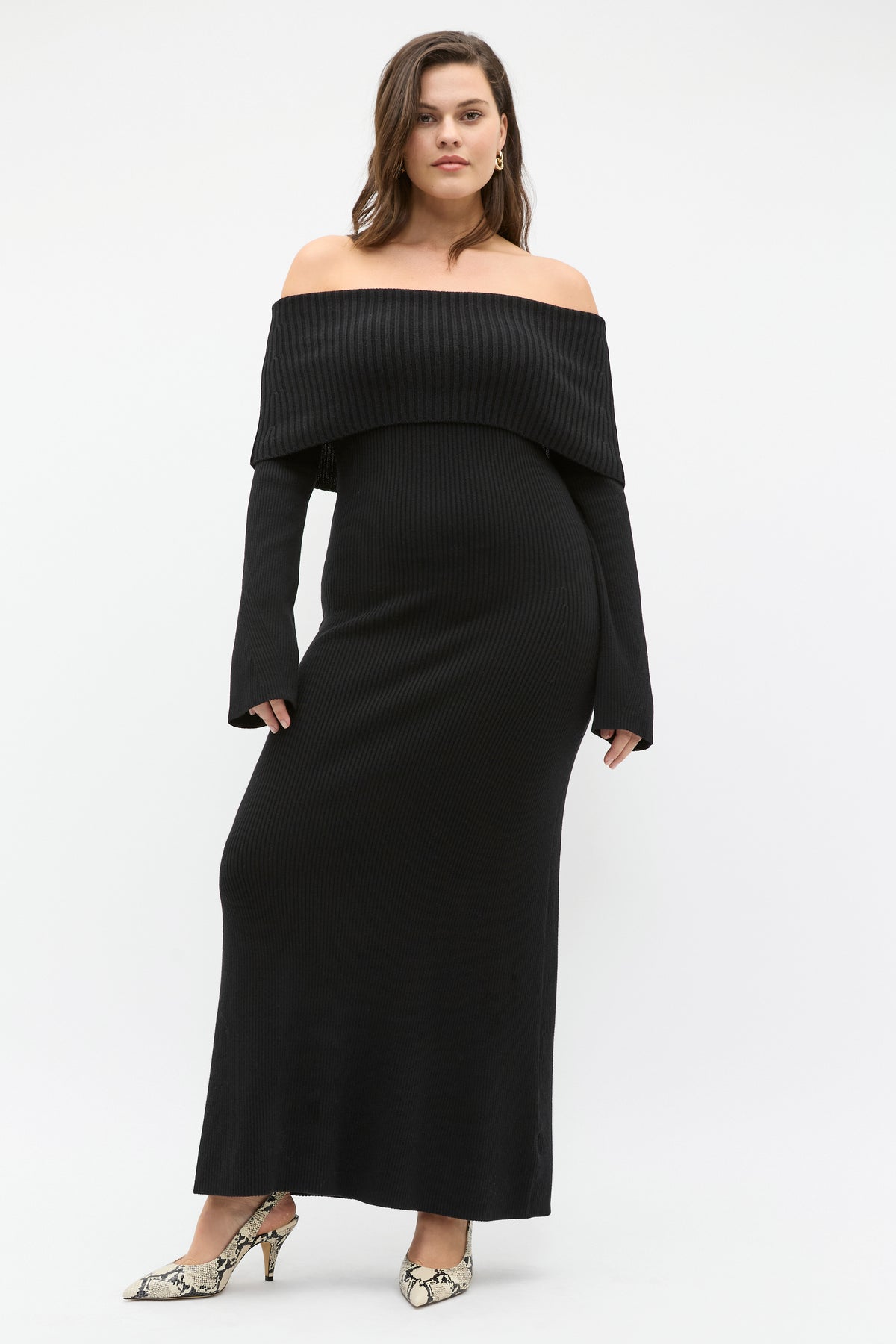Off Shoulder Knit Dress