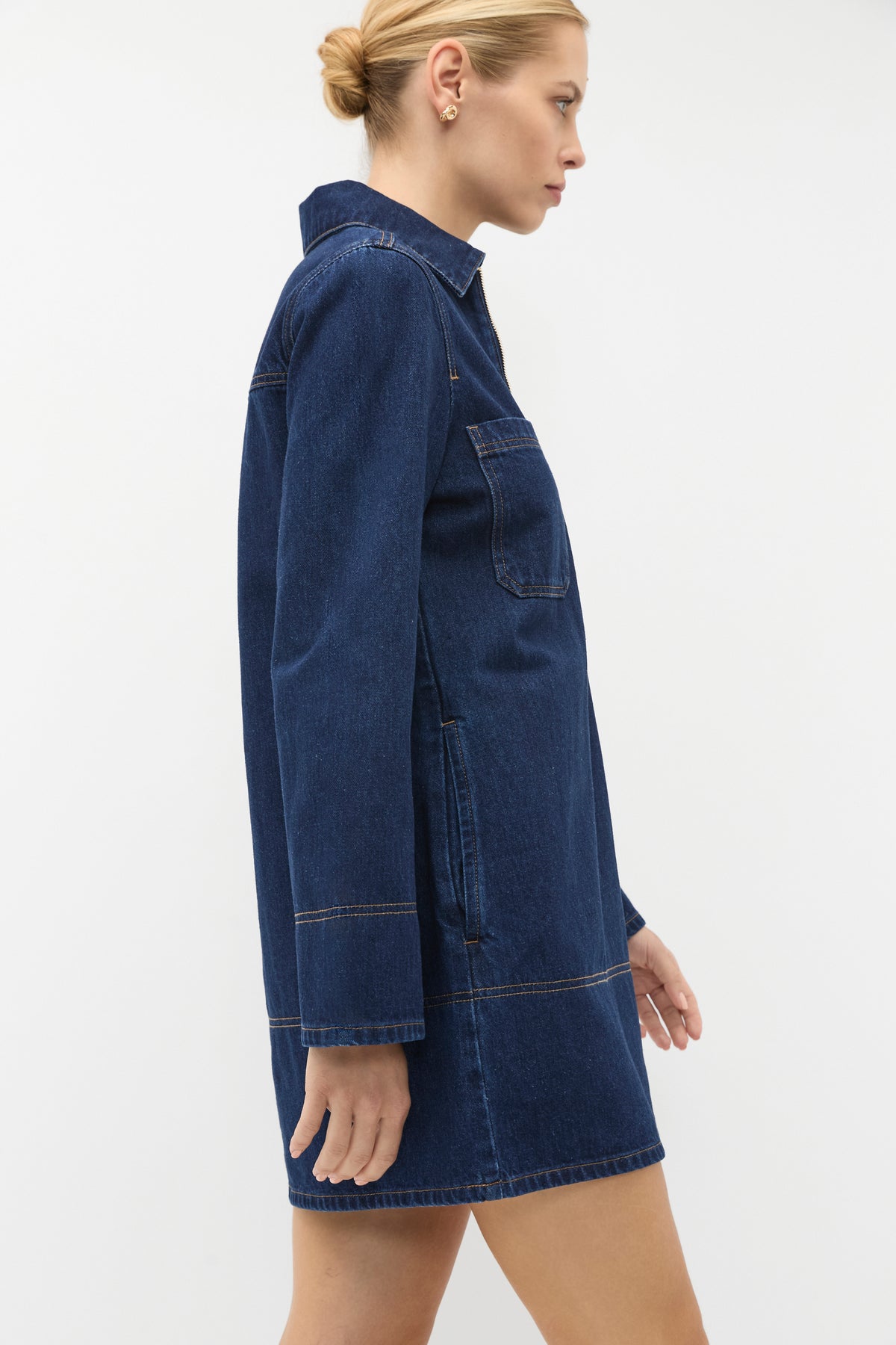 Long Sleeve Denim Mini Dress