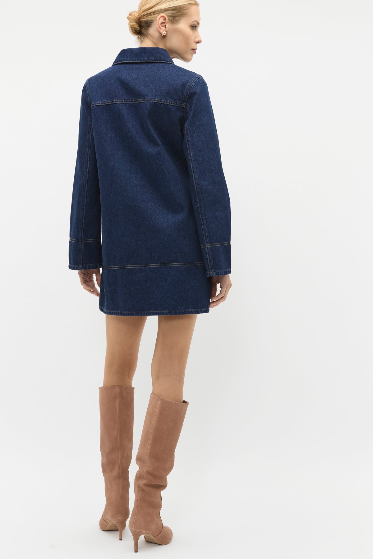 Long Sleeve Denim Mini Dress