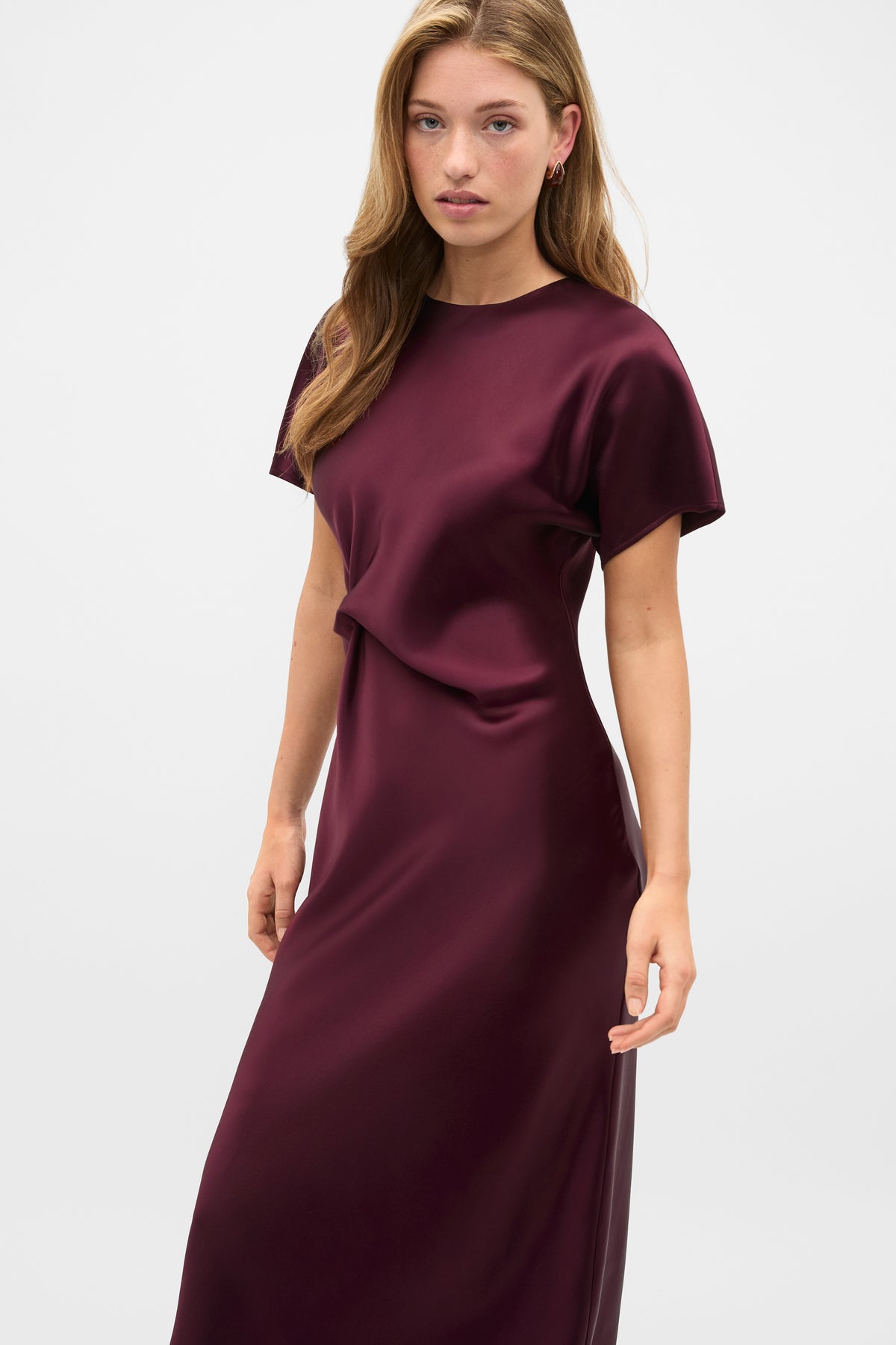 Satin Knot Front Dress