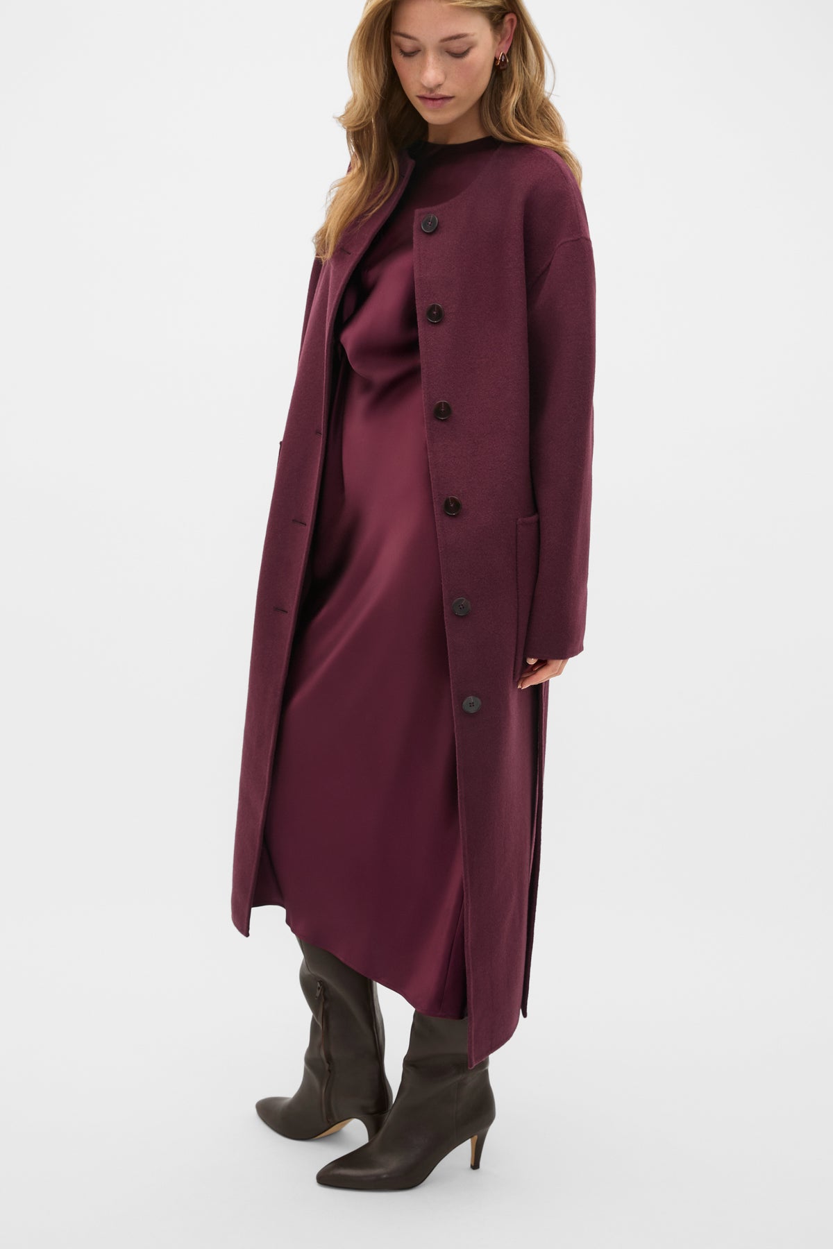 Satin Knot Front Dress