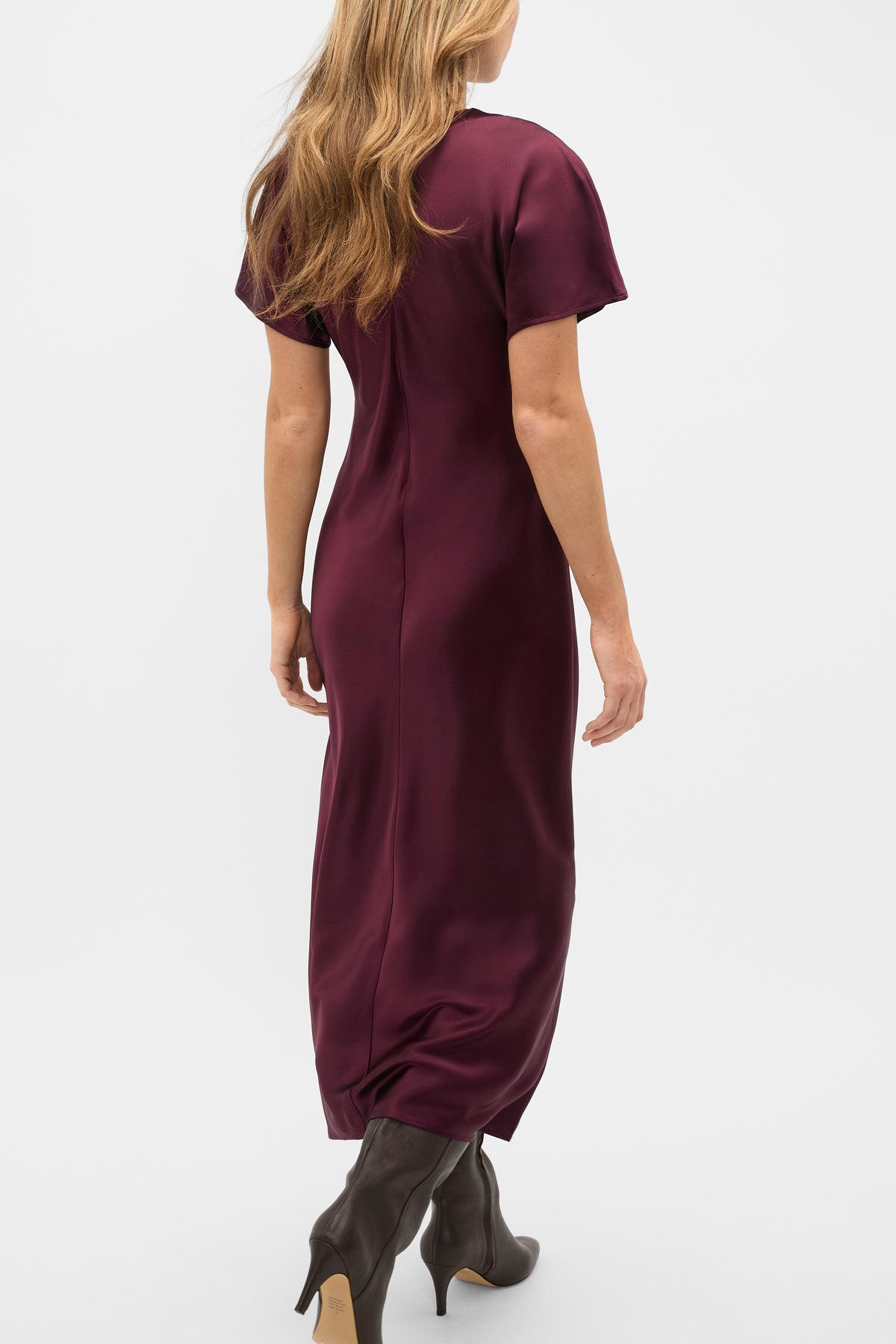 Satin Knot Front Dress