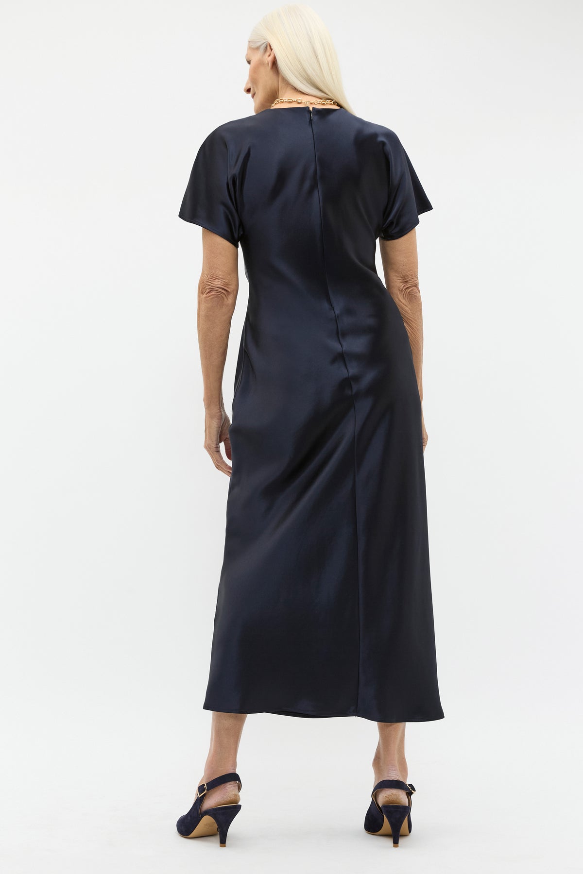 Satin Knot Front Dress