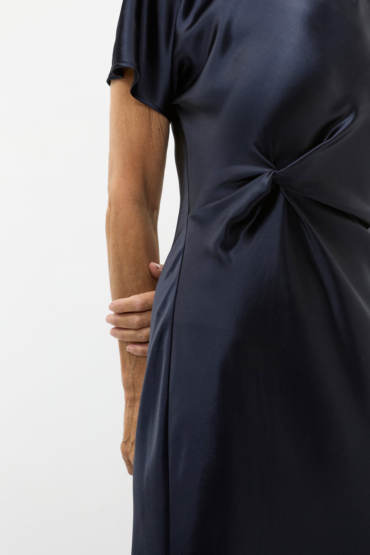 Satin Knot Front Dress