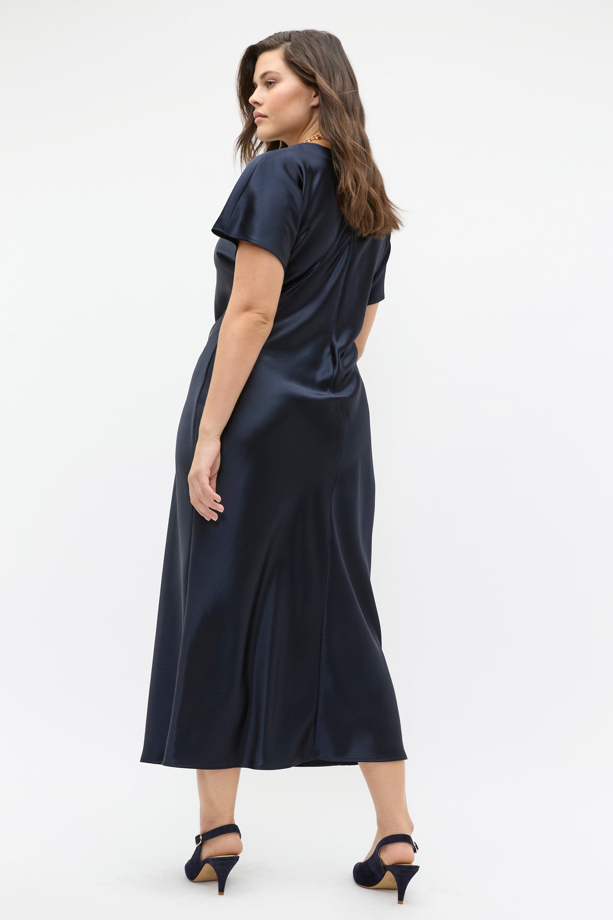 Satin Knot Front Dress