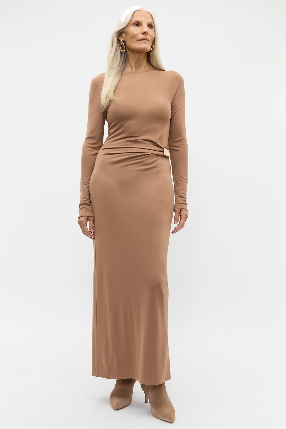 Long Sleeve Ruched Side Dress