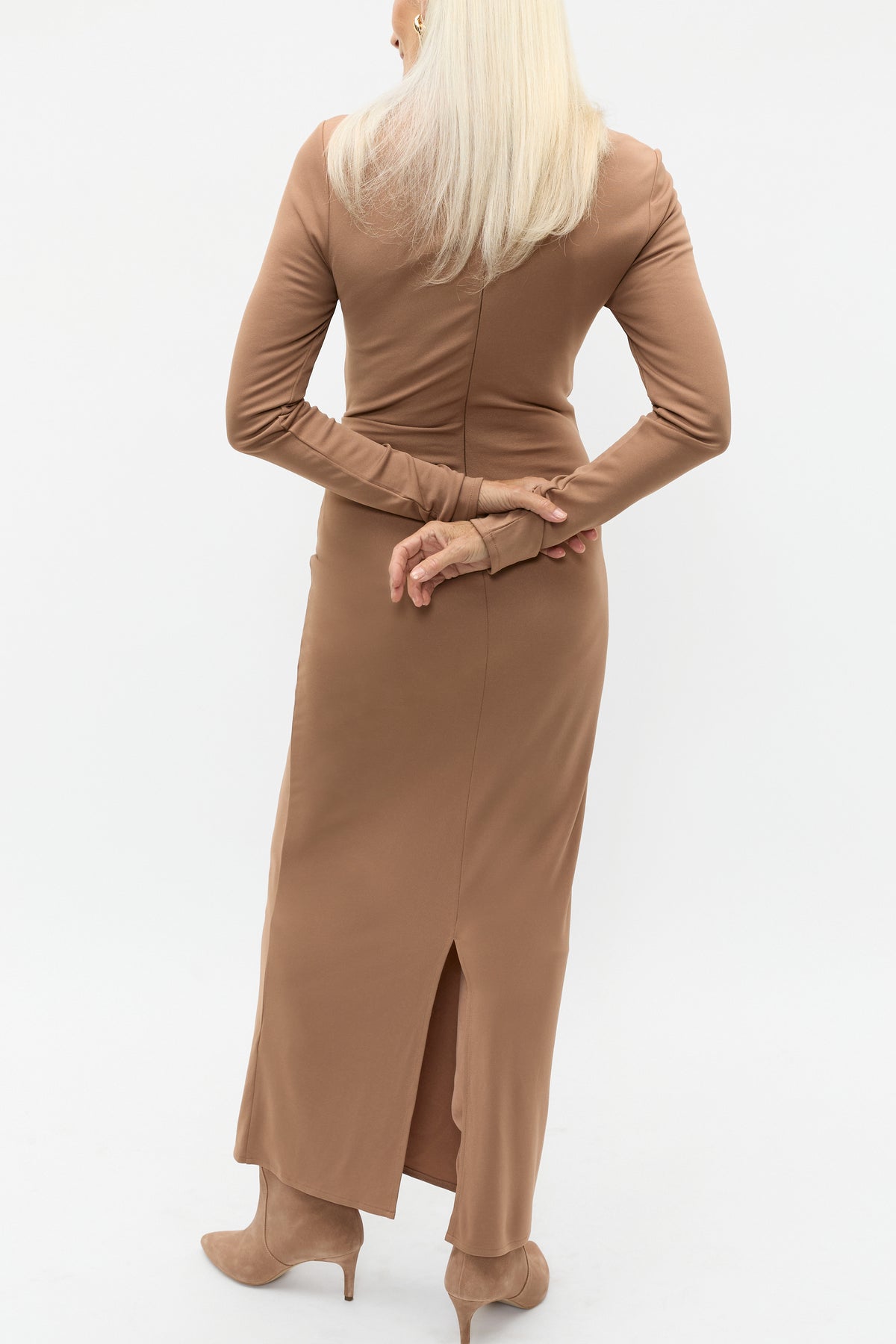 Long Sleeve Ruched Side Dress