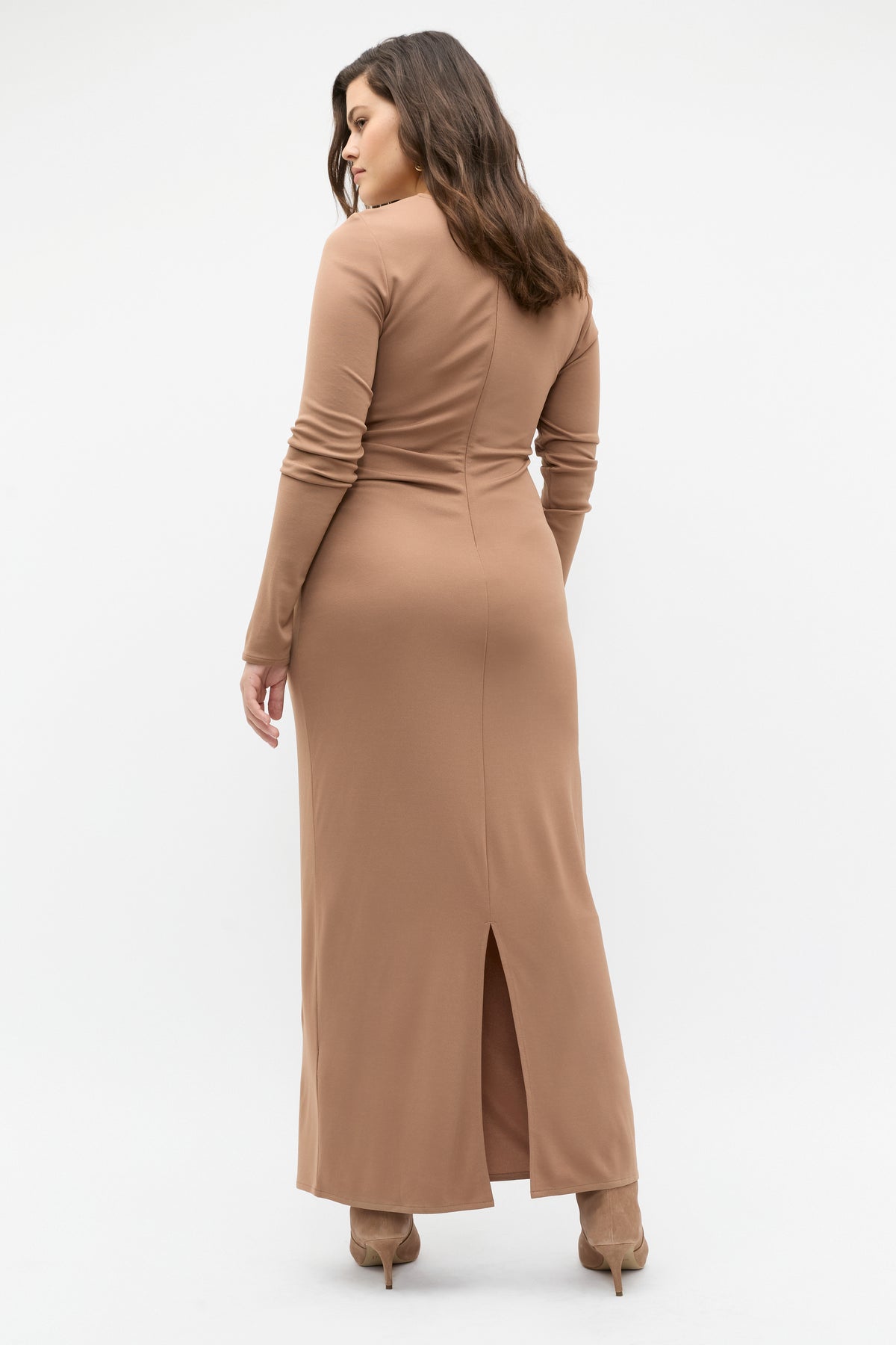 Long Sleeve Ruched Side Dress