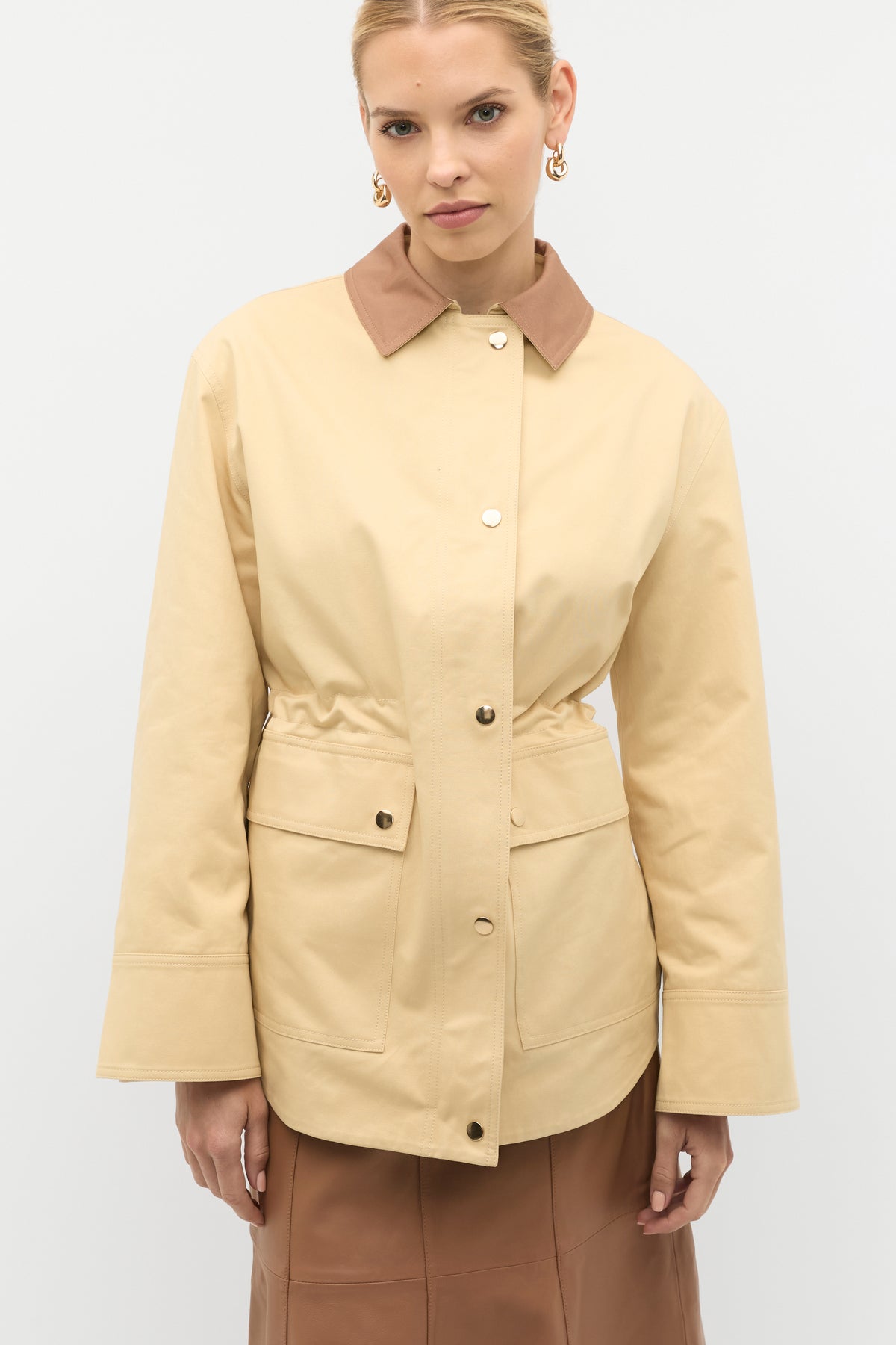 Contrast Collar Barn Jacket