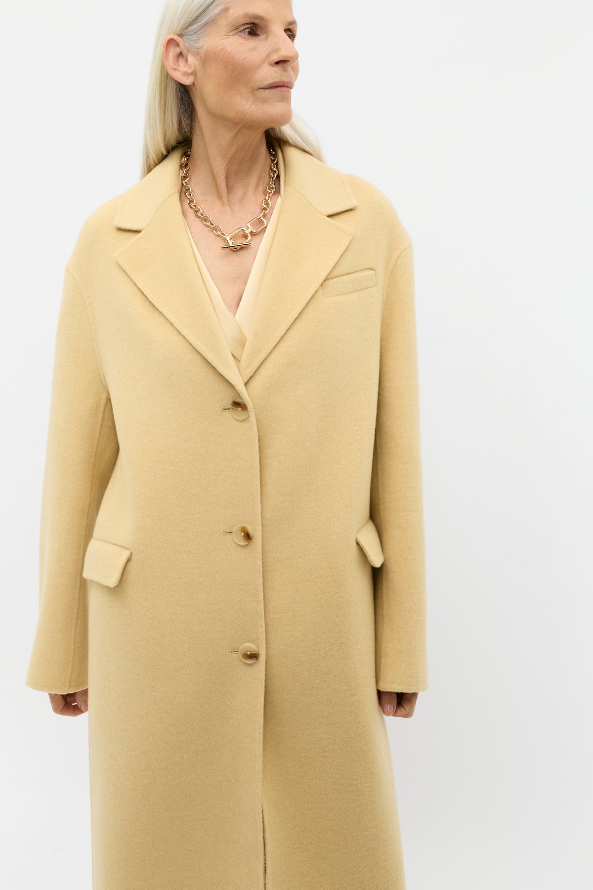 Wool Blend Boyfriend Coat