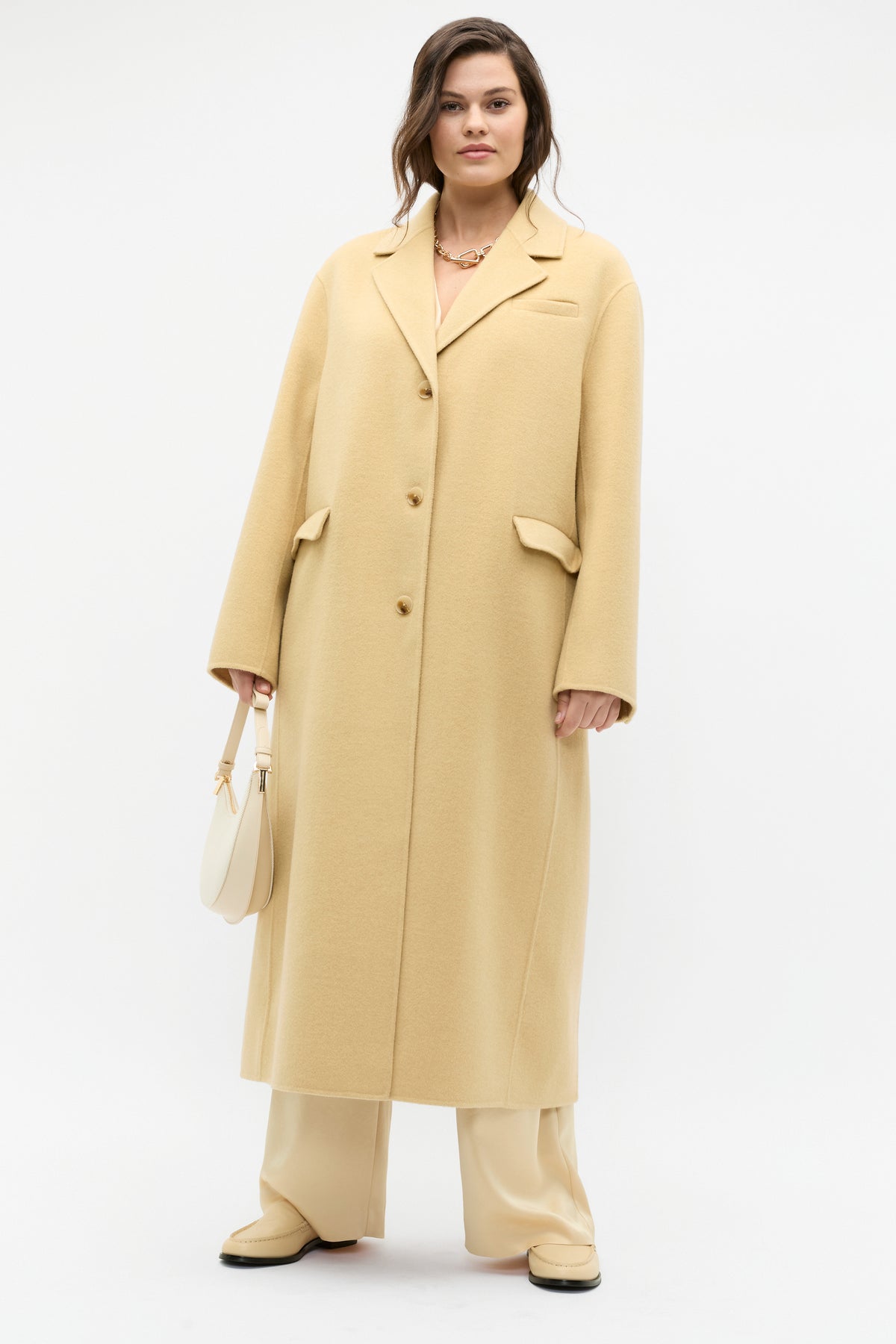 Wool Blend Boyfriend Coat