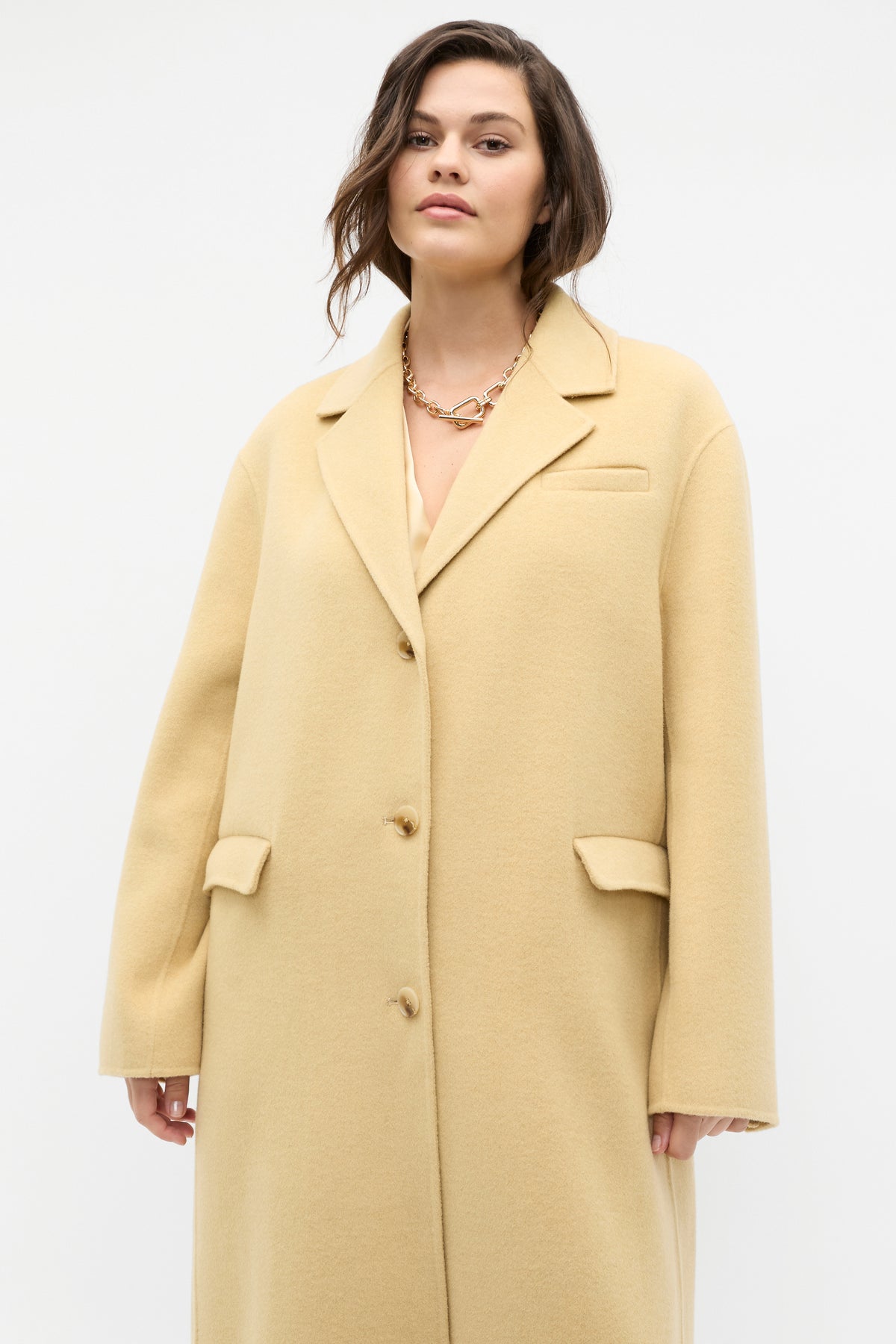 Wool Blend Boyfriend Coat