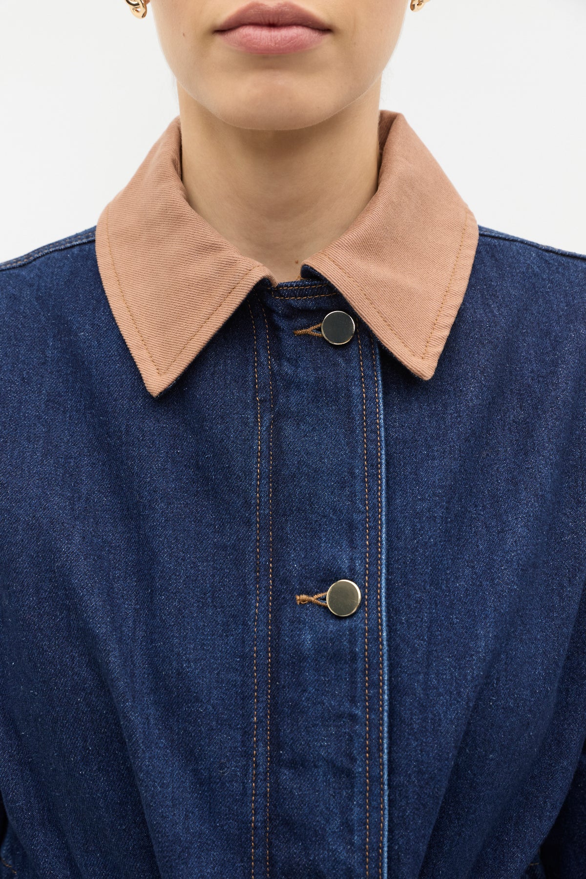 Denim Contrast Collar Jacket