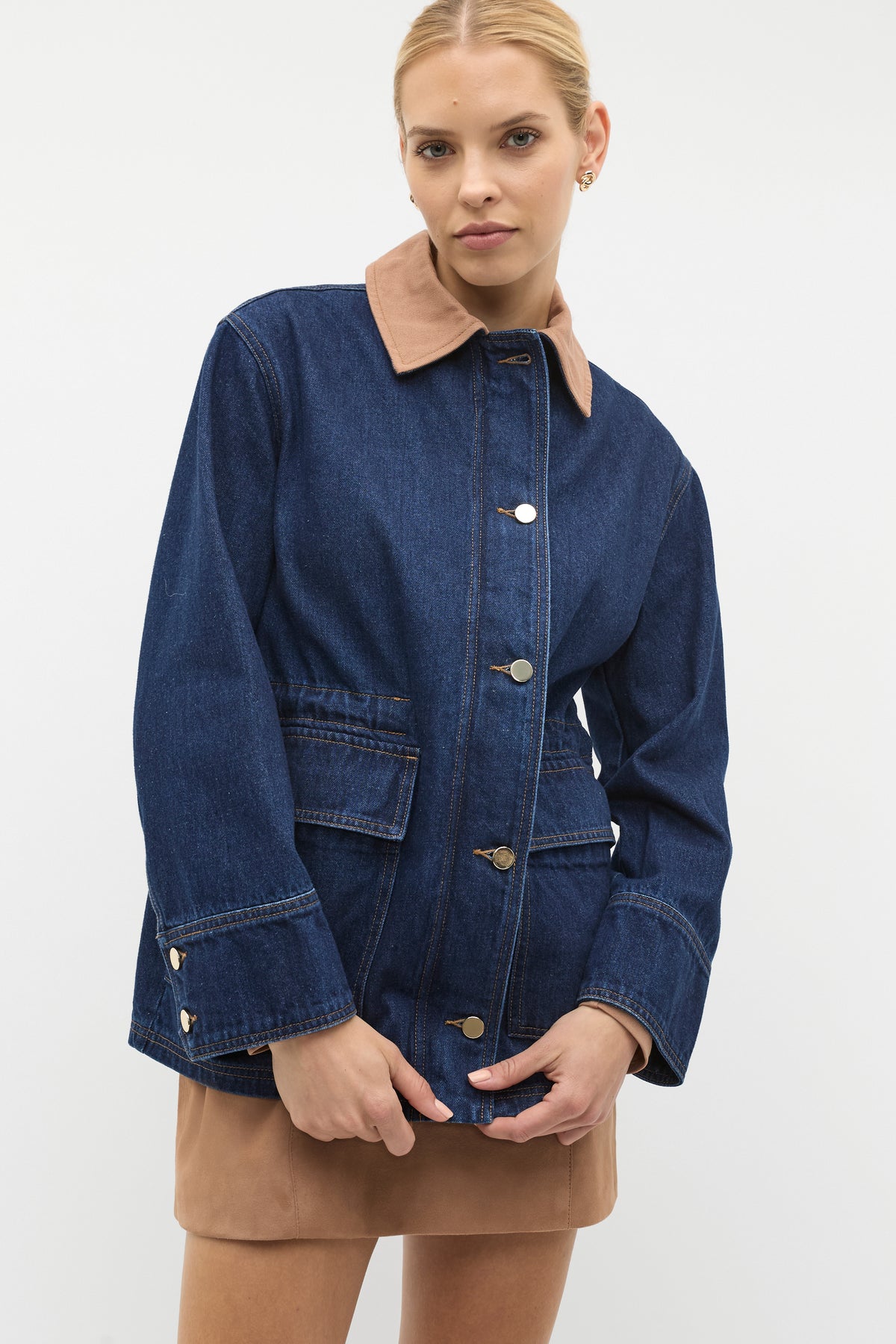 Denim Contrast Collar Jacket