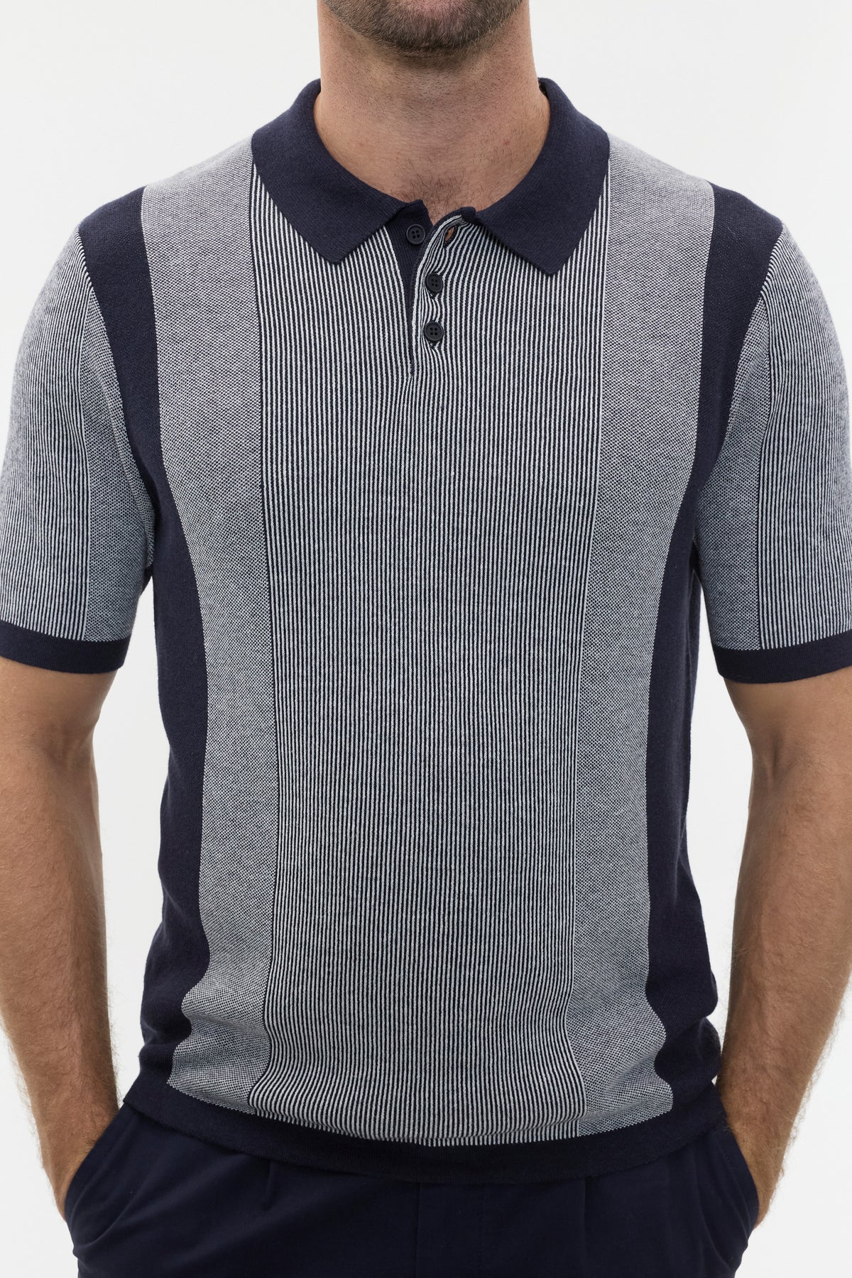 Micro Stripe Knit Polo