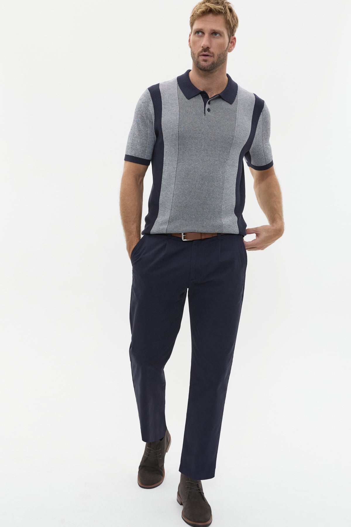 Micro Stripe Knit Polo