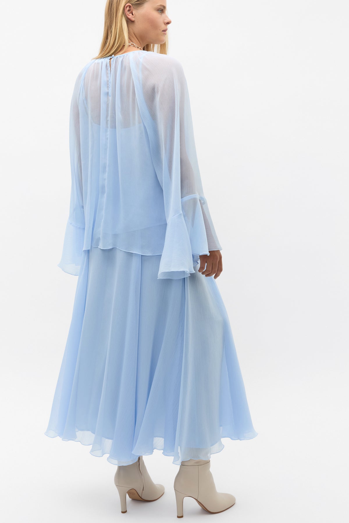 Fluted Sleeve Blouse