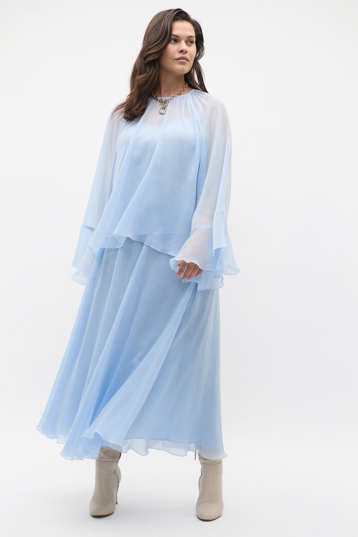Fluted Sleeve Blouse