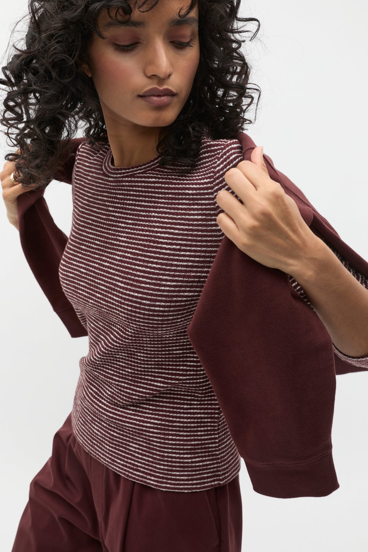 Self Stripe Textured Top