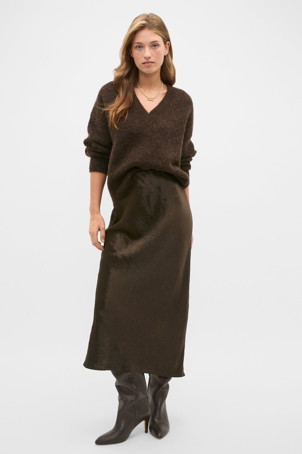 Lofty V Neck Slouch Knit
