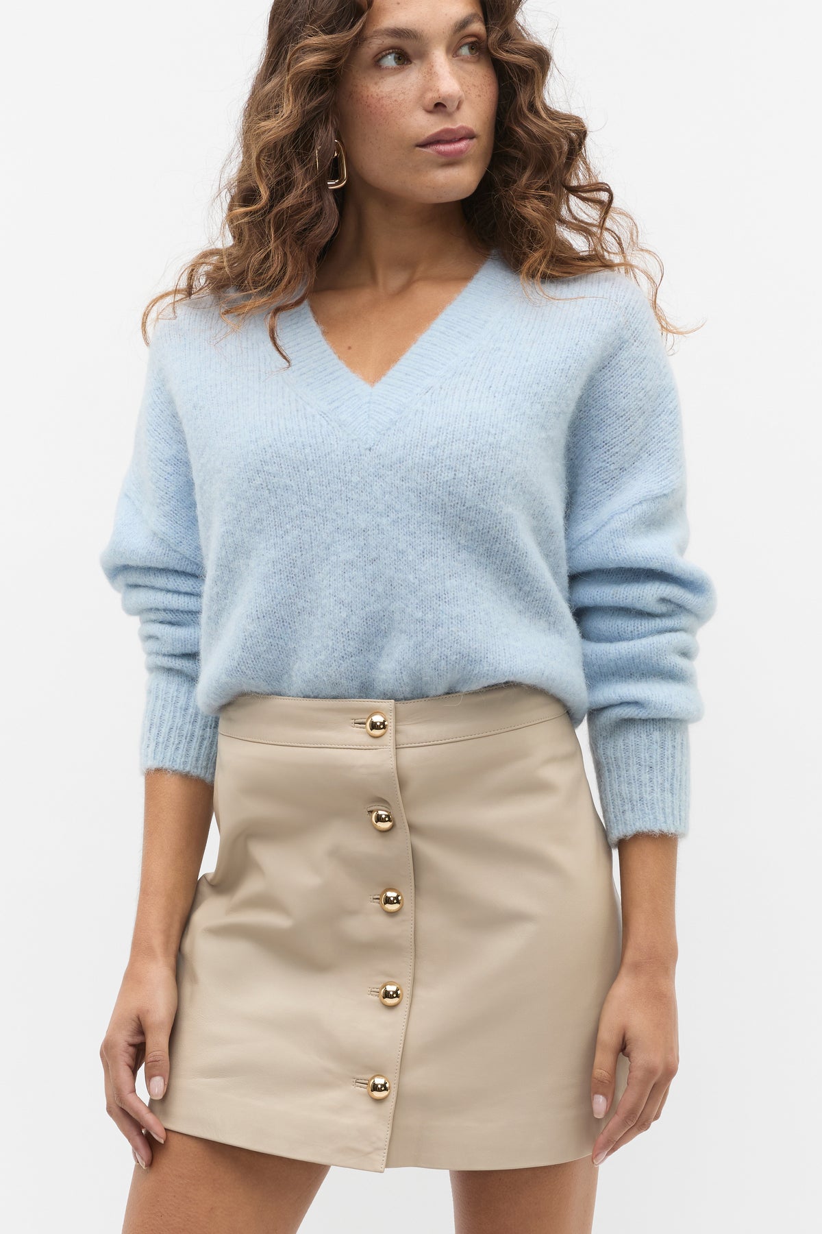 Lofty V Neck Slouch Knit