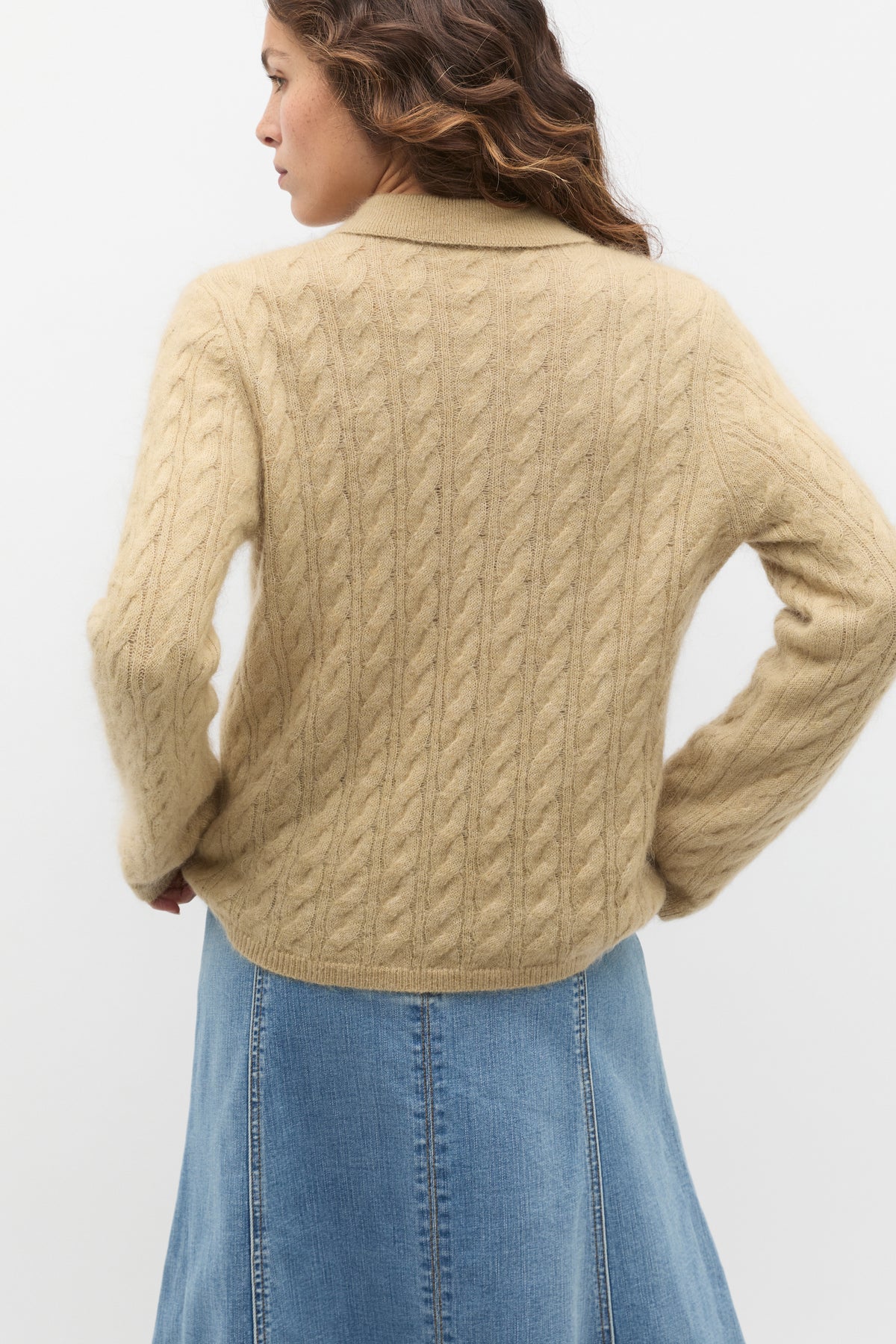 Cable Detail Knit Polo