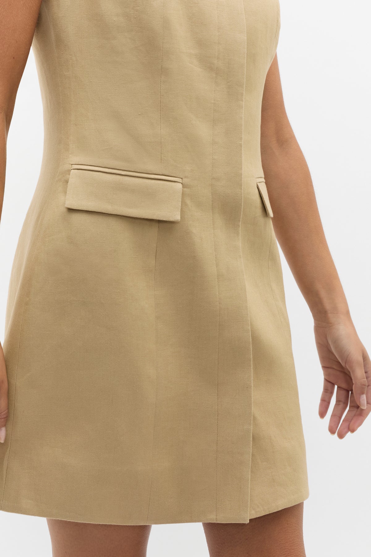 Linen Tailored Mini Dress