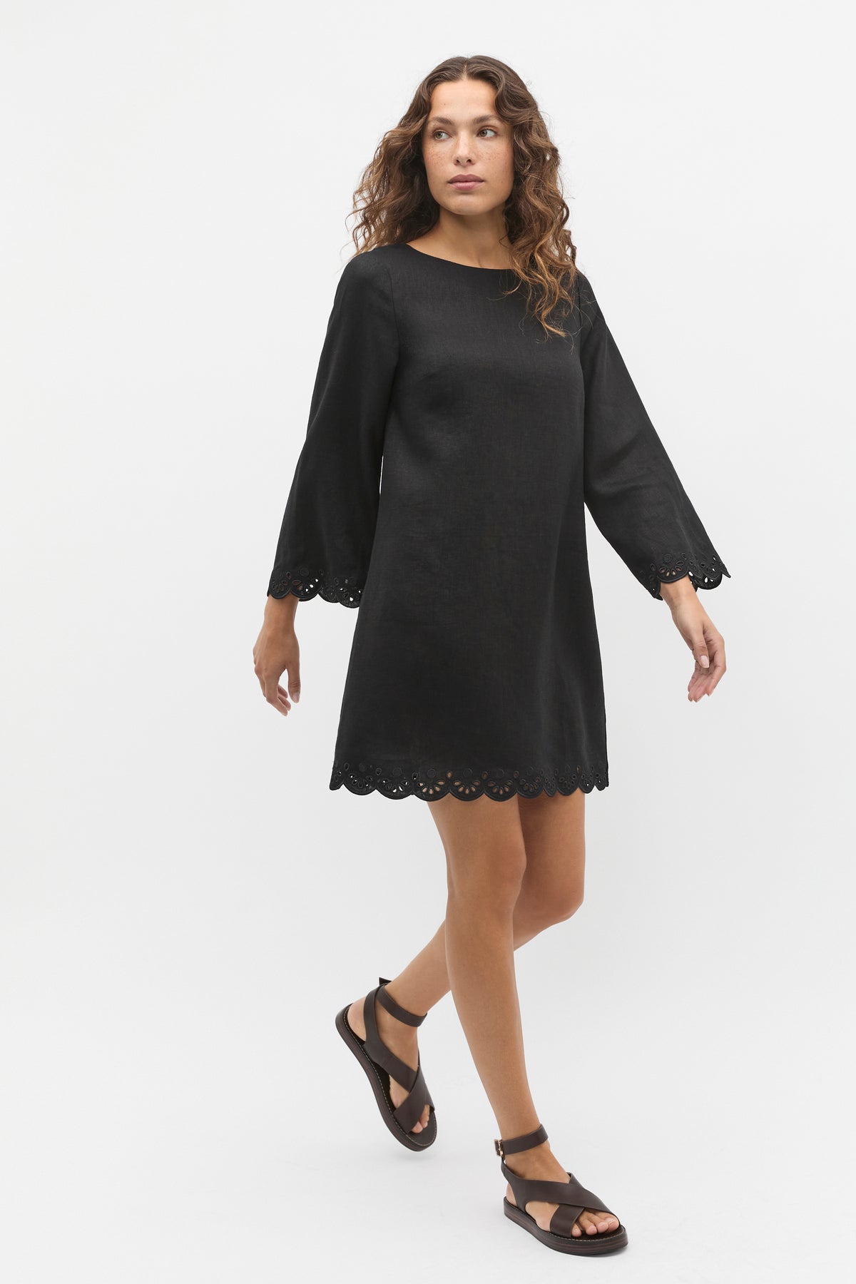 Scallop Broderie Mini Dress