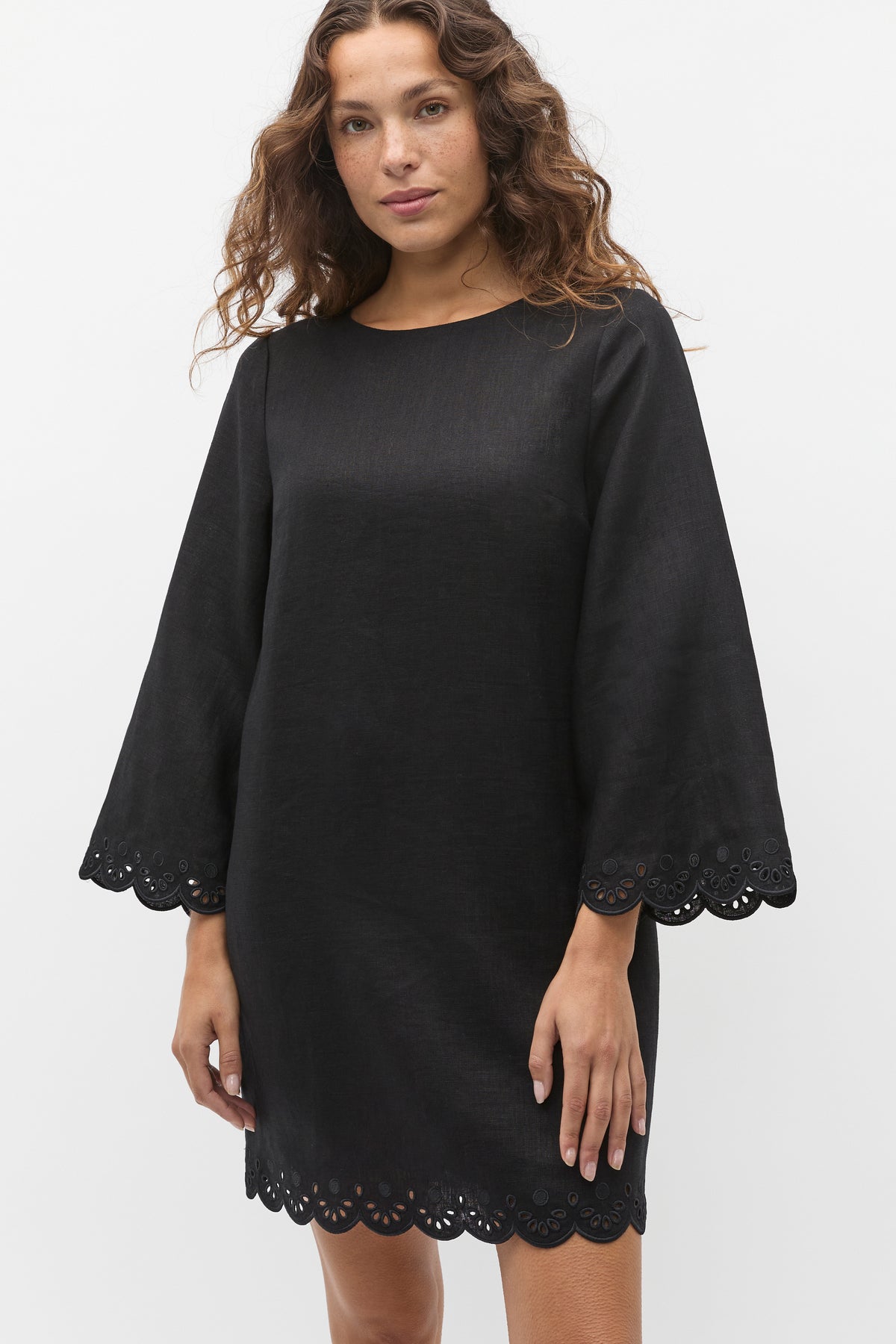 Scallop Broderie Mini Dress