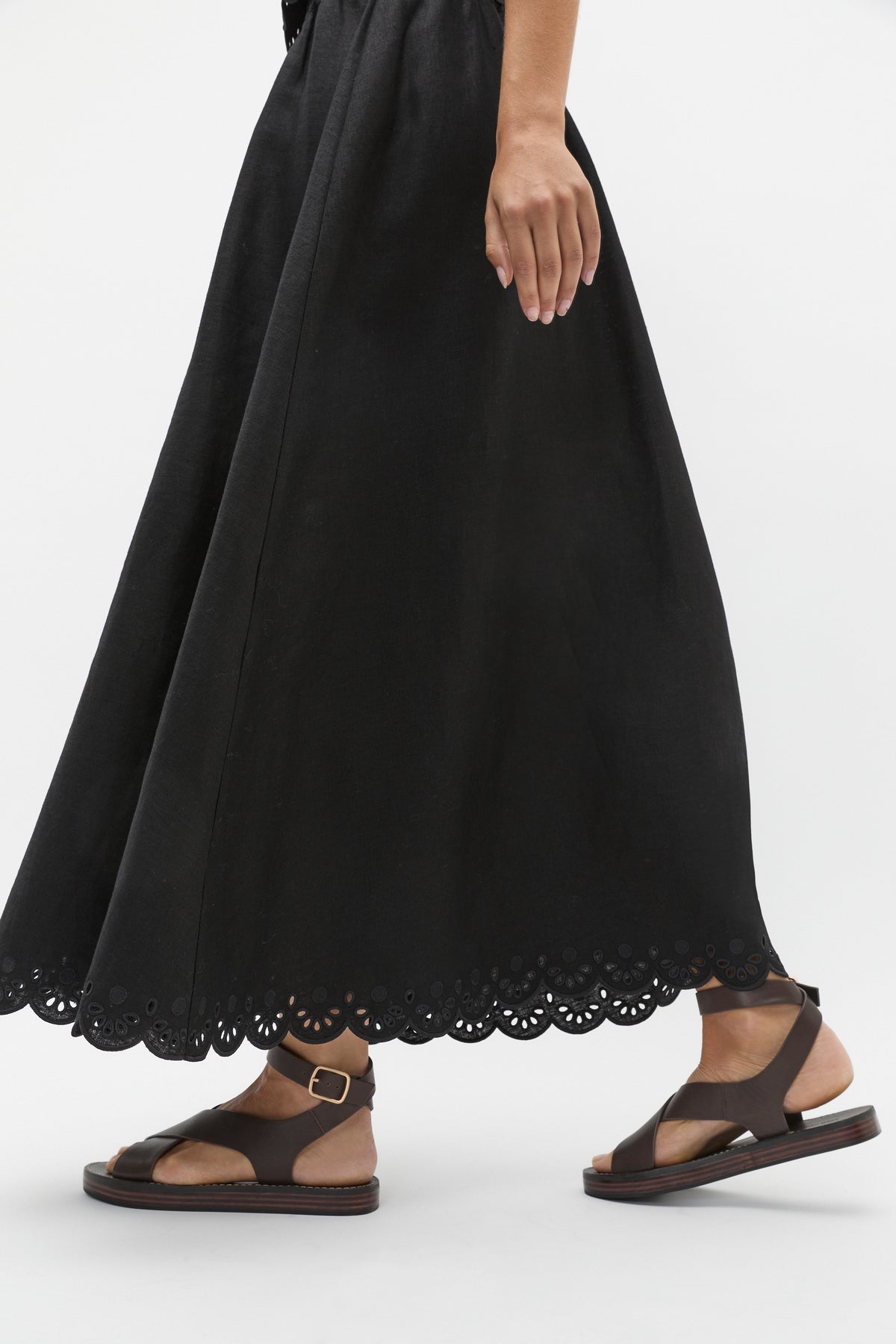 Scallop Broderie Midi Skirt