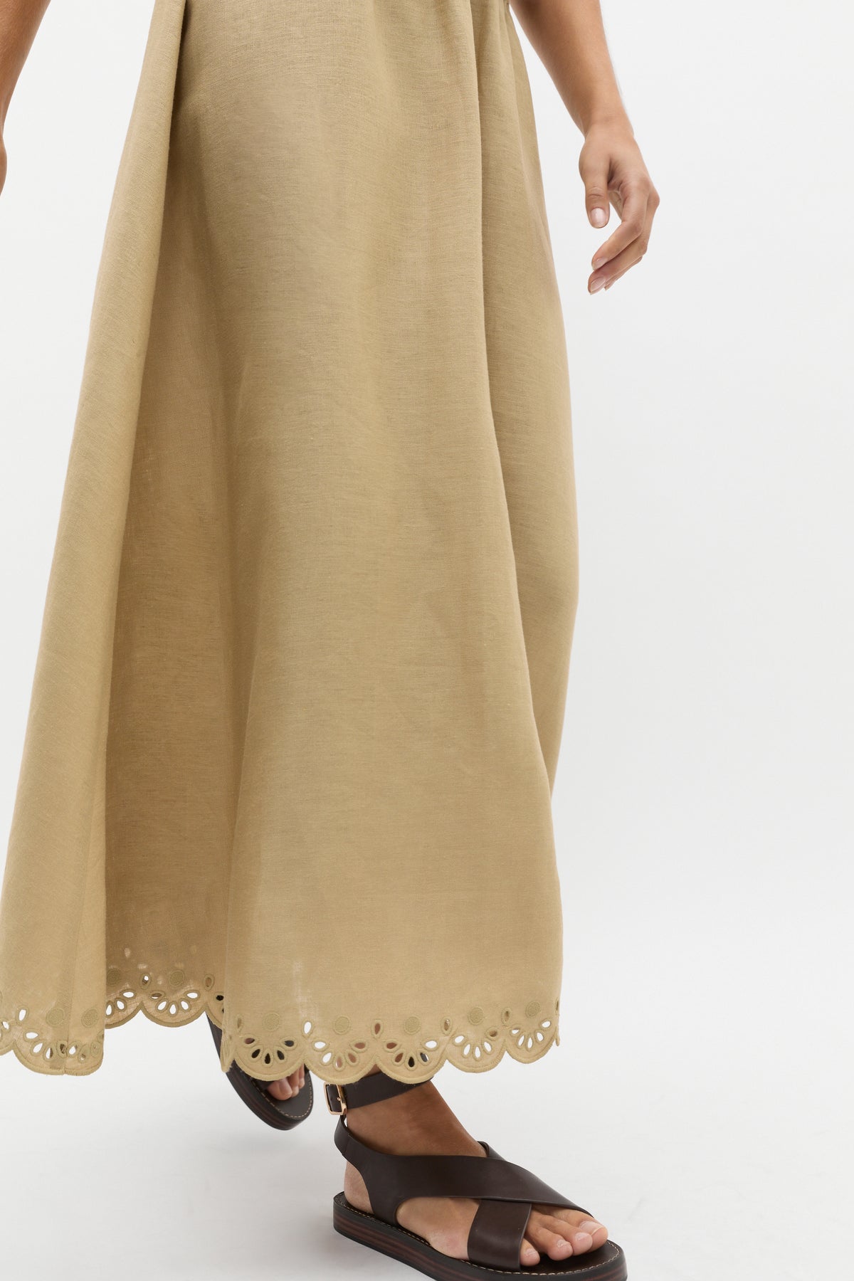 Scallop Broderie Midi Skirt