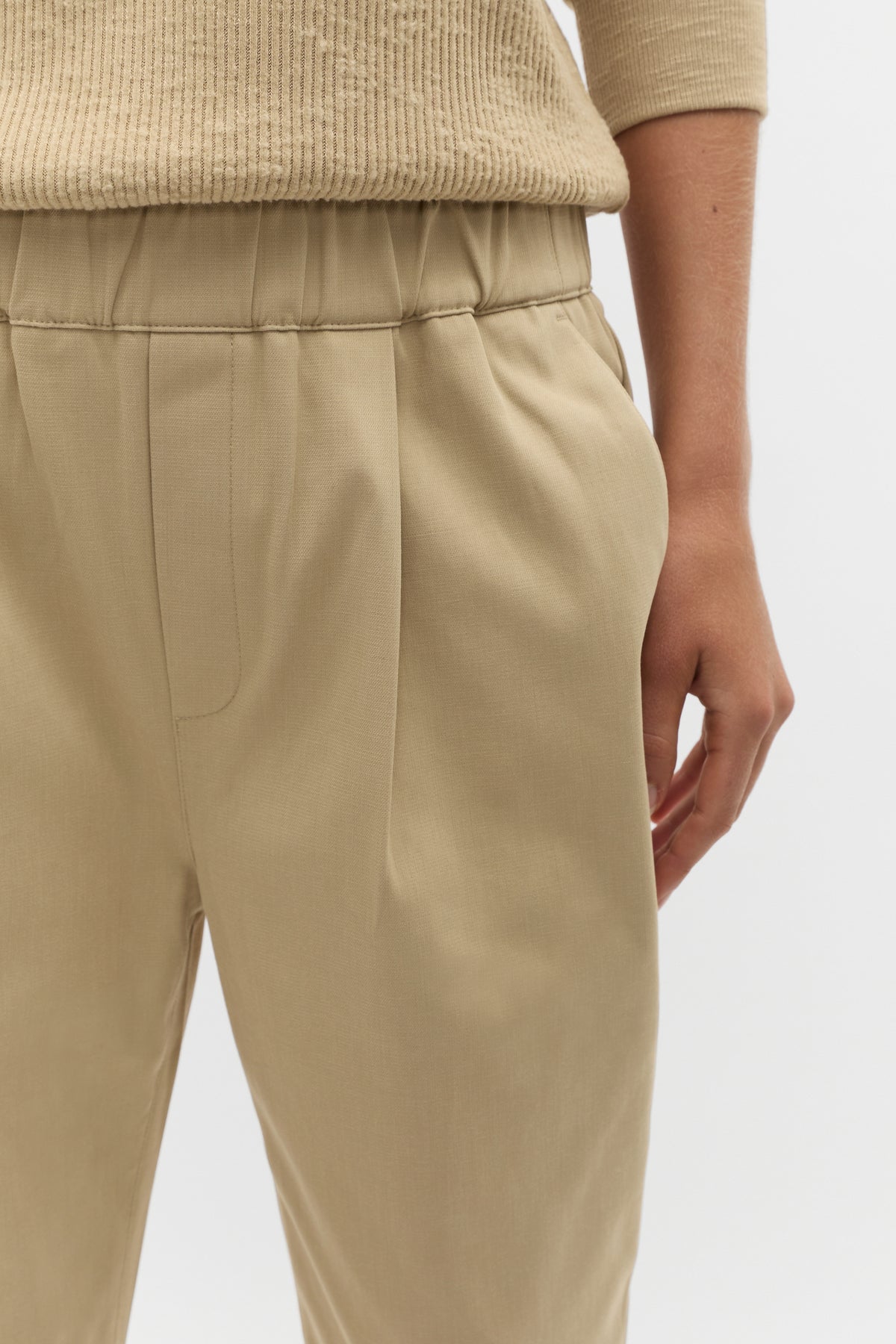 Tapered Leg Pleat Front Pant