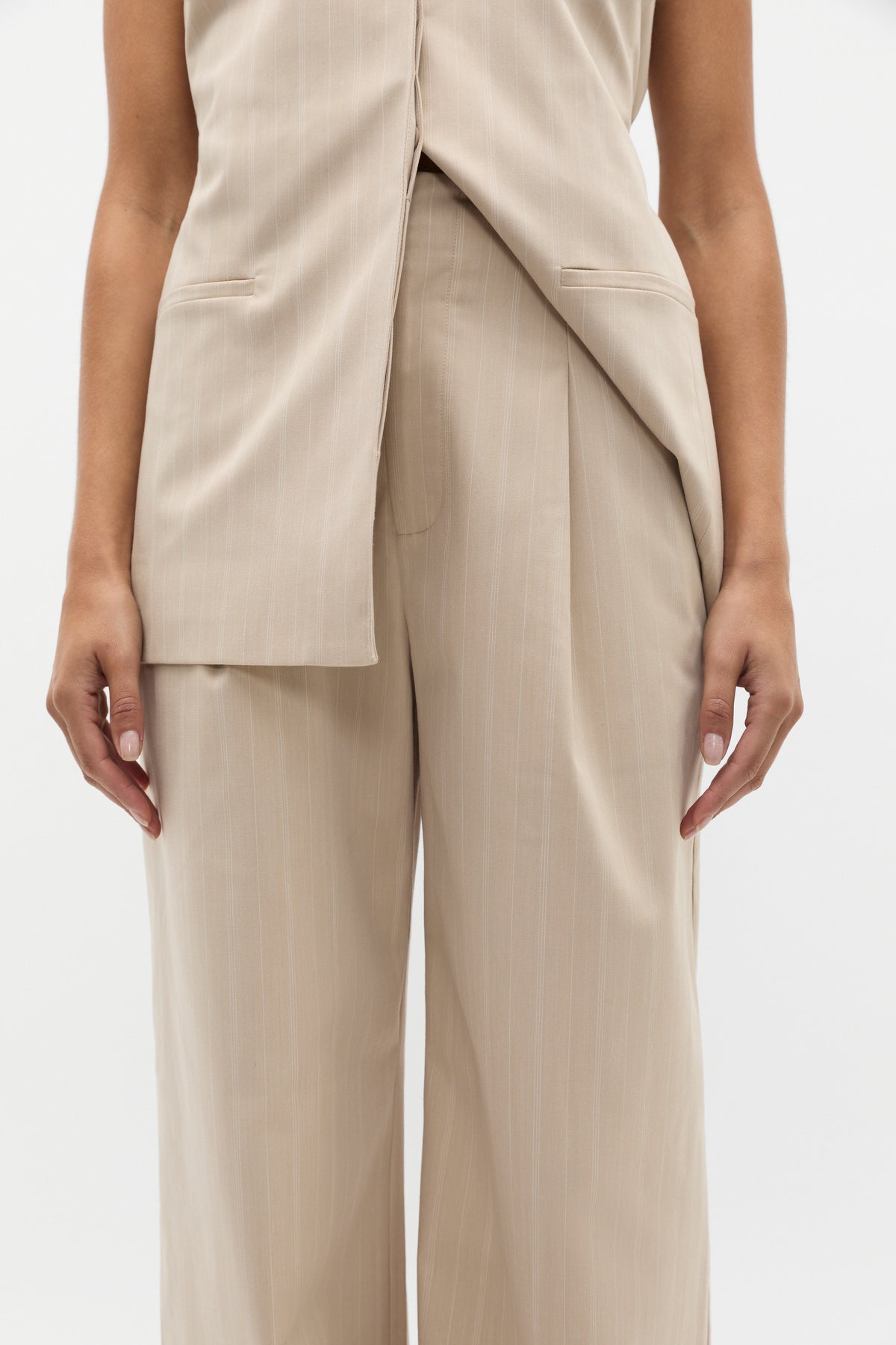 Pinstripe Pleat Pant