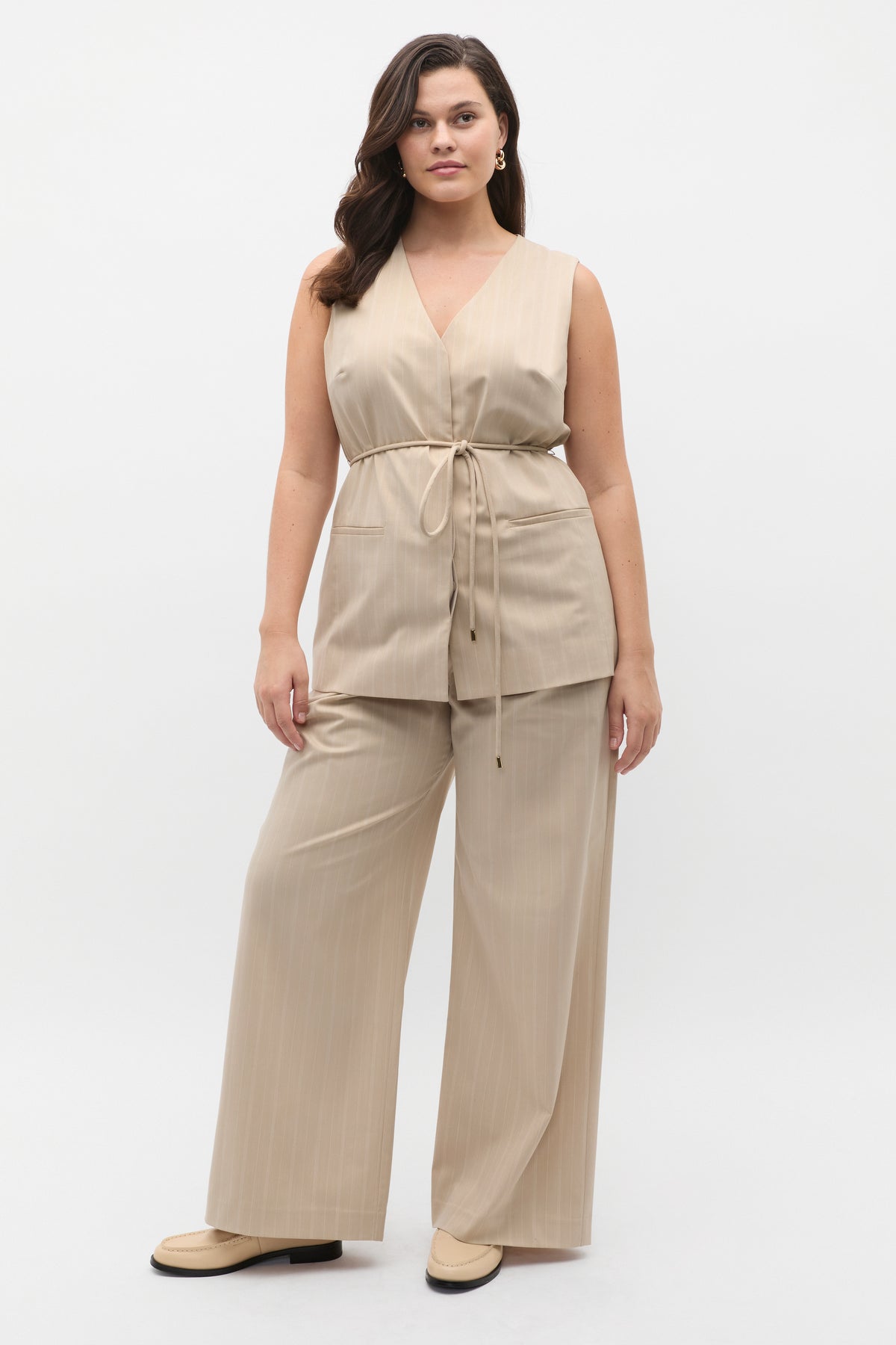 Pinstripe Pleat Pant