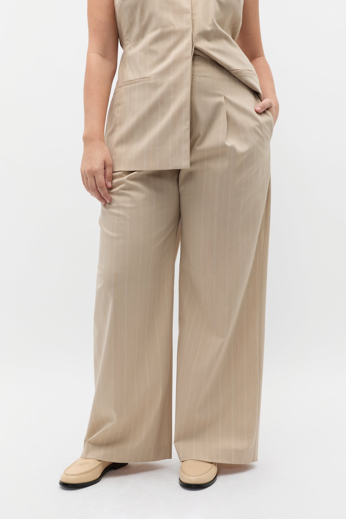 Pinstripe Pleat Pant