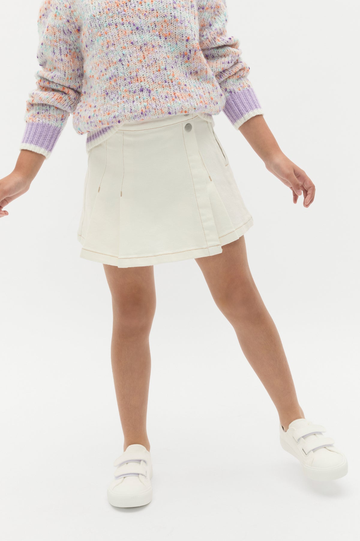 Pleat Denim Skort