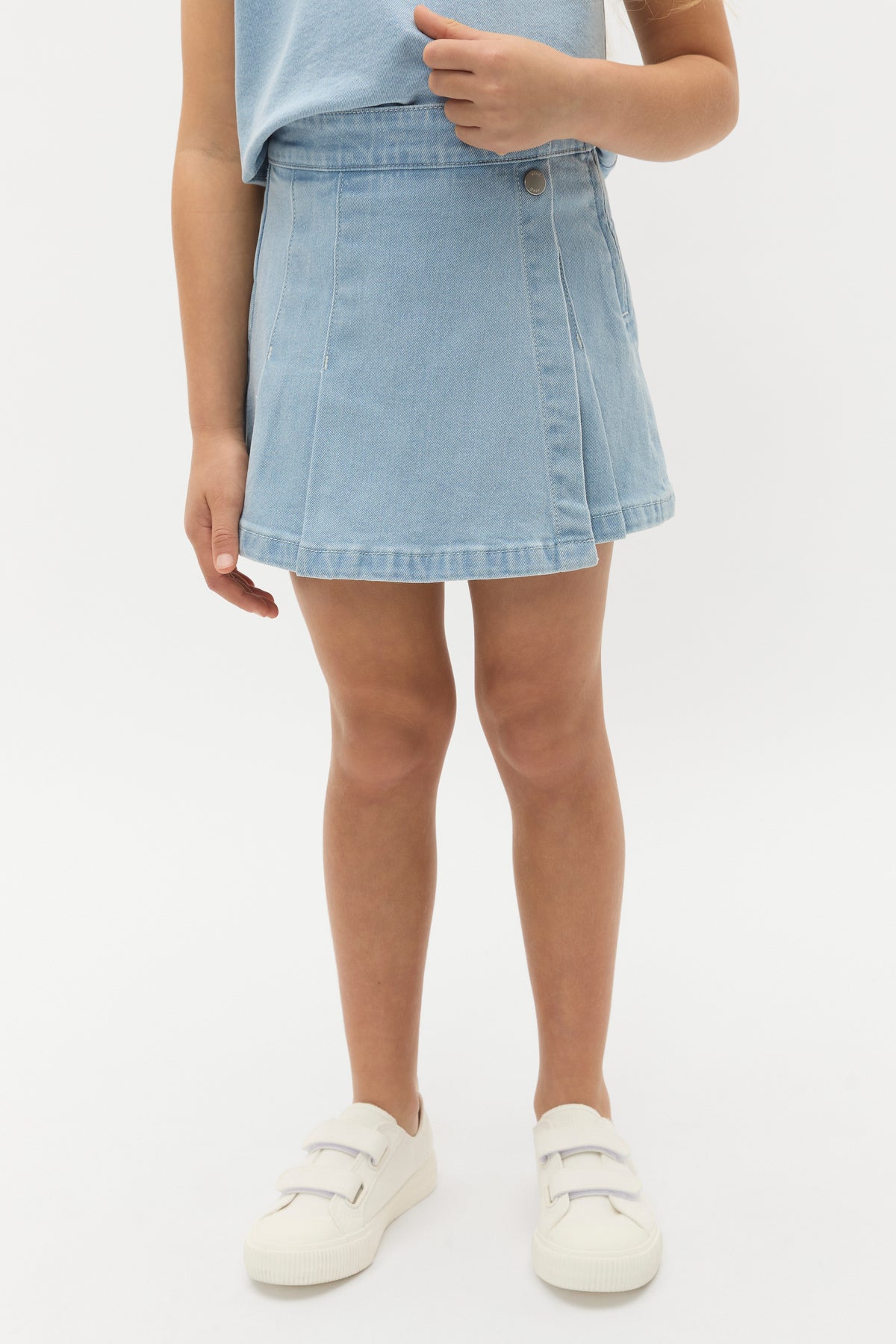 Pleat Denim Skort