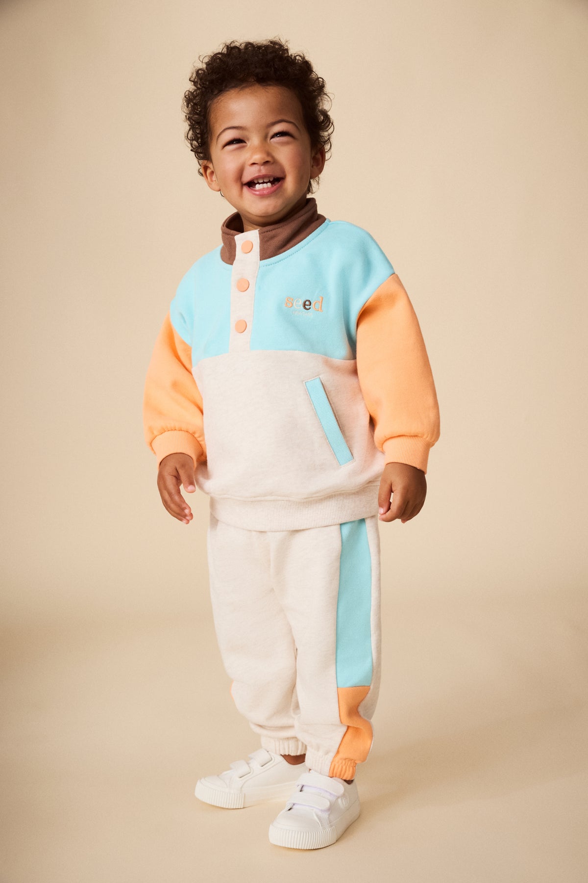 Colourblock Snap Sweat