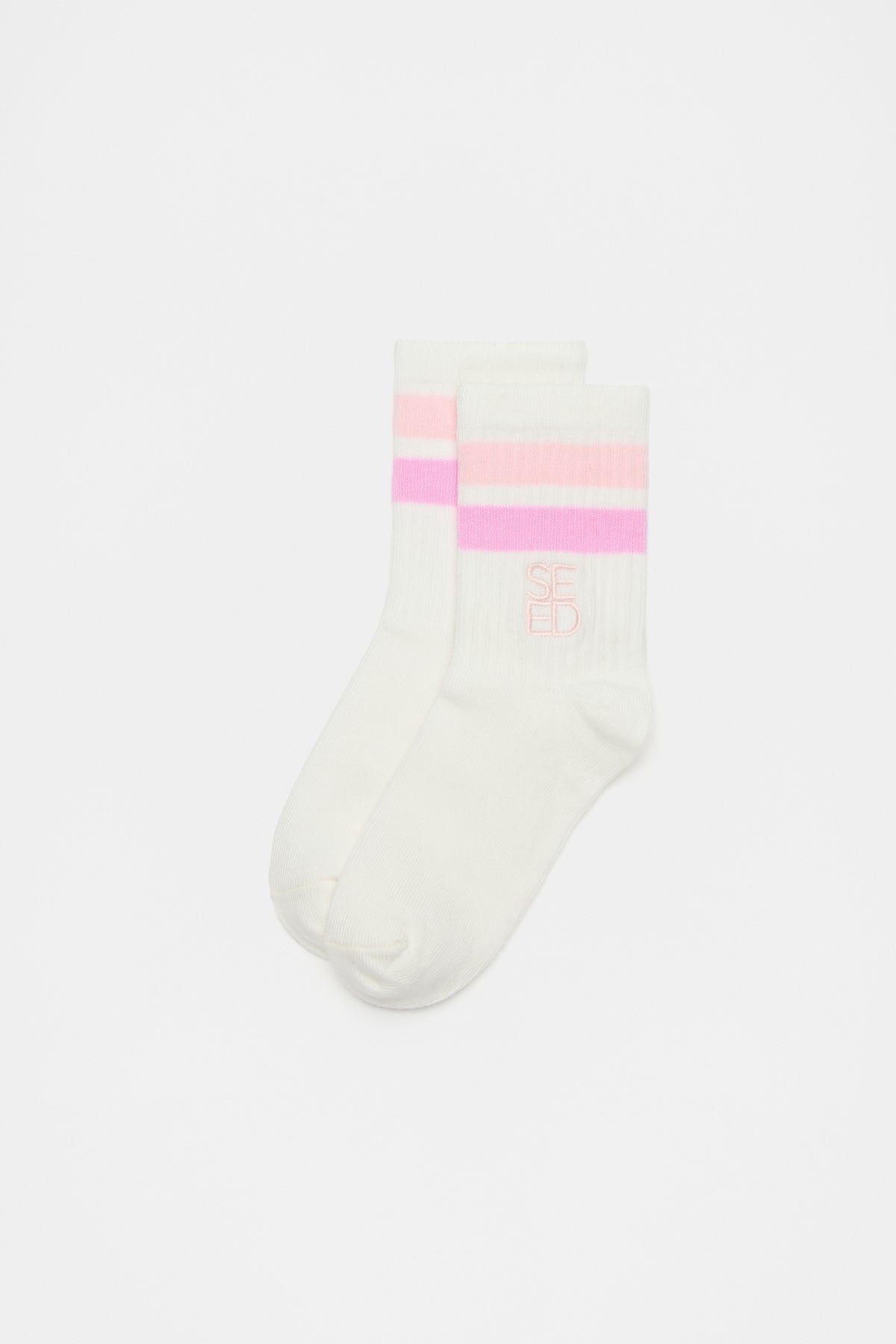 Stripe Embroidered Sock