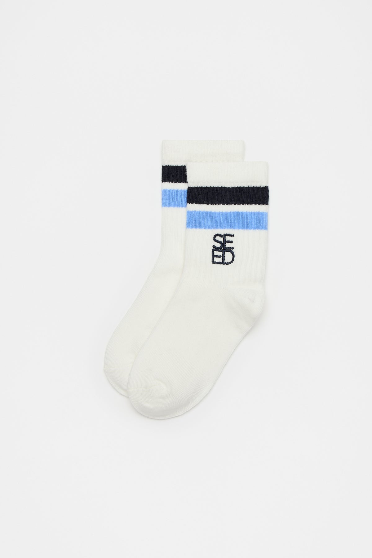 Stripe Embroidered Sock
