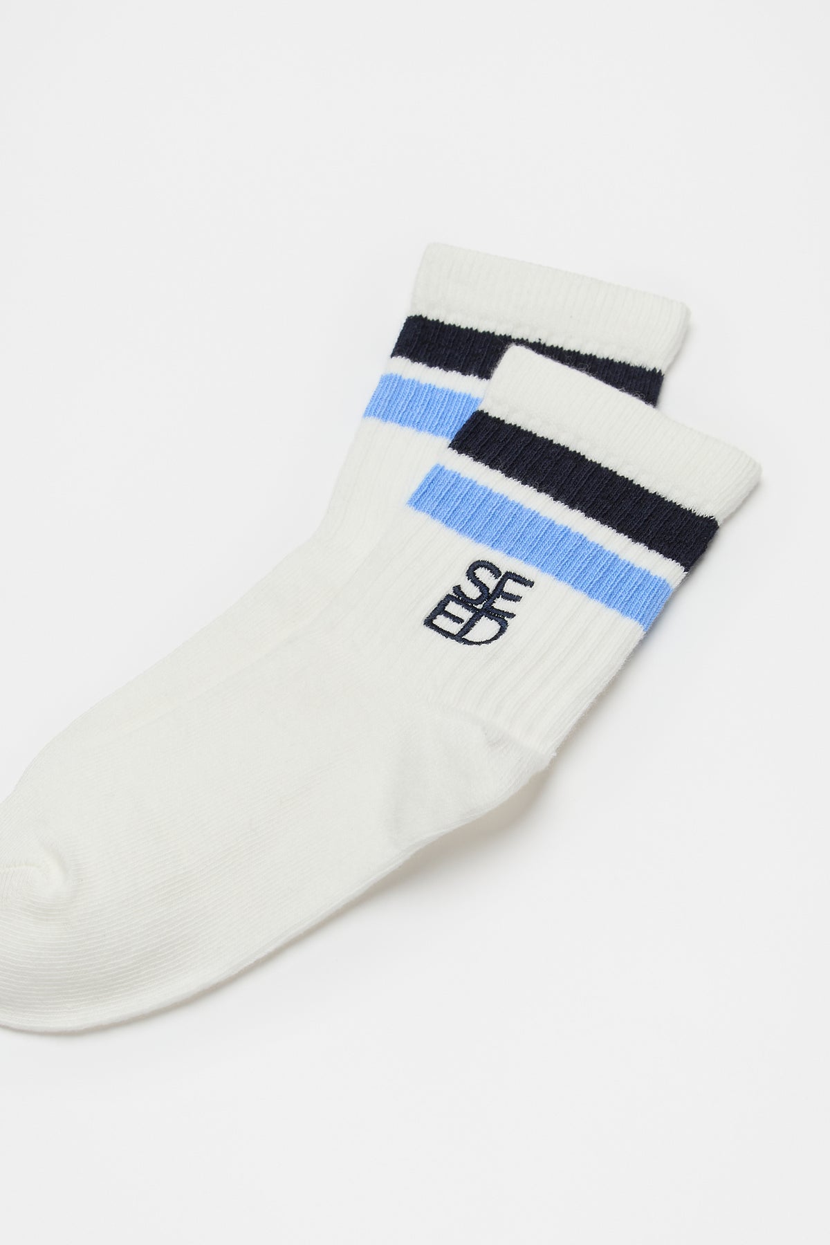 Stripe Embroidered Sock