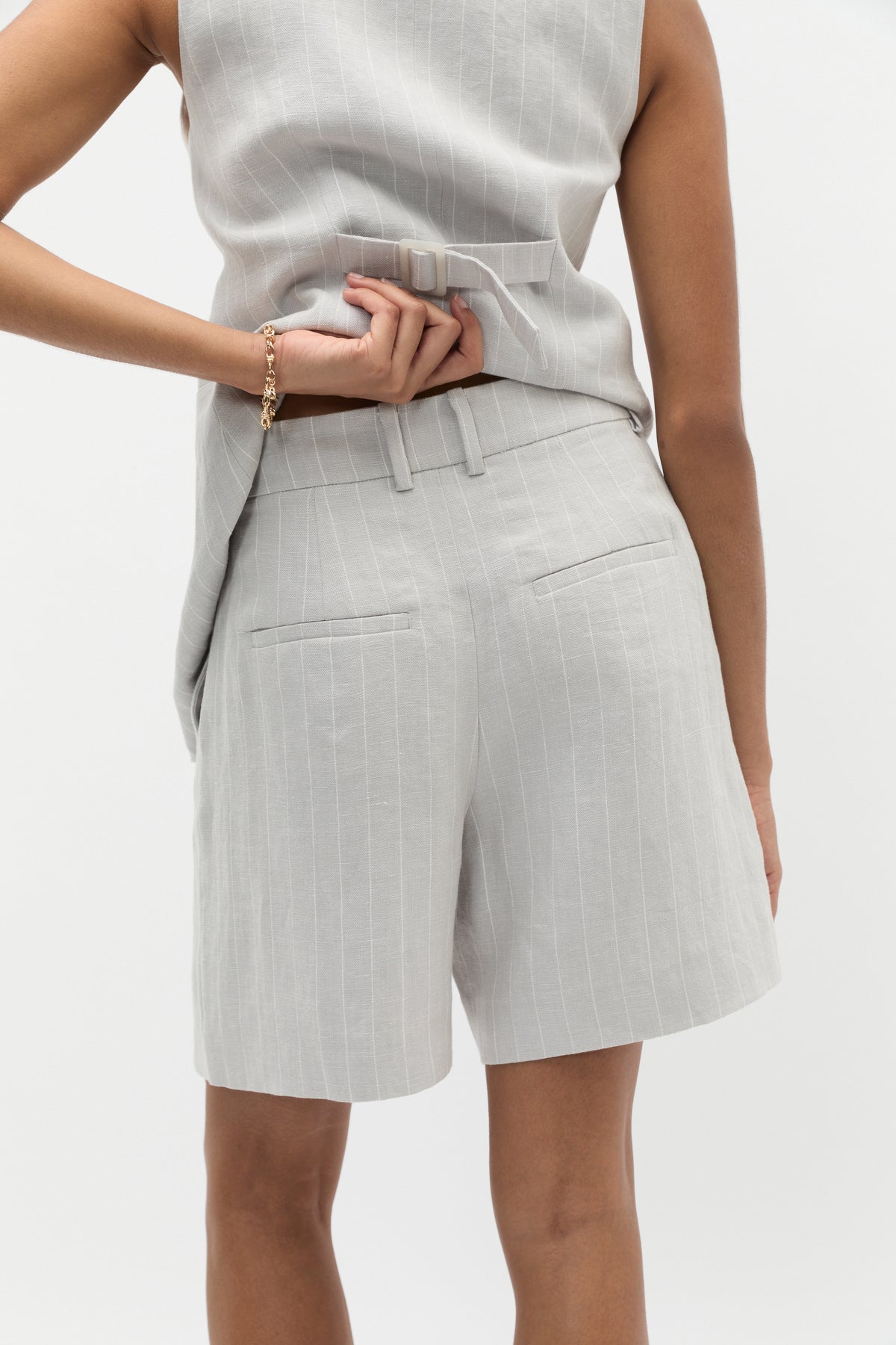 Linen Pinstripe Short
