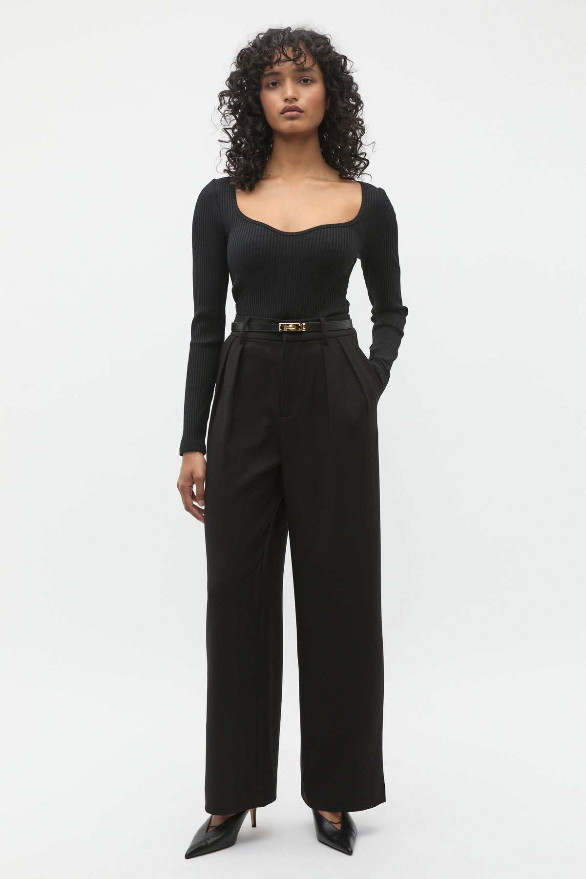 Sweetheart Neck Rib Top